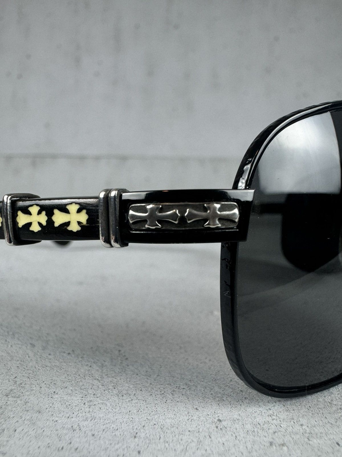 Chrome Hearts Rare Chrome Ebony Wood “The Beast I” Aviator Sunglasses Size ONE SIZE - 6 Thumbnail