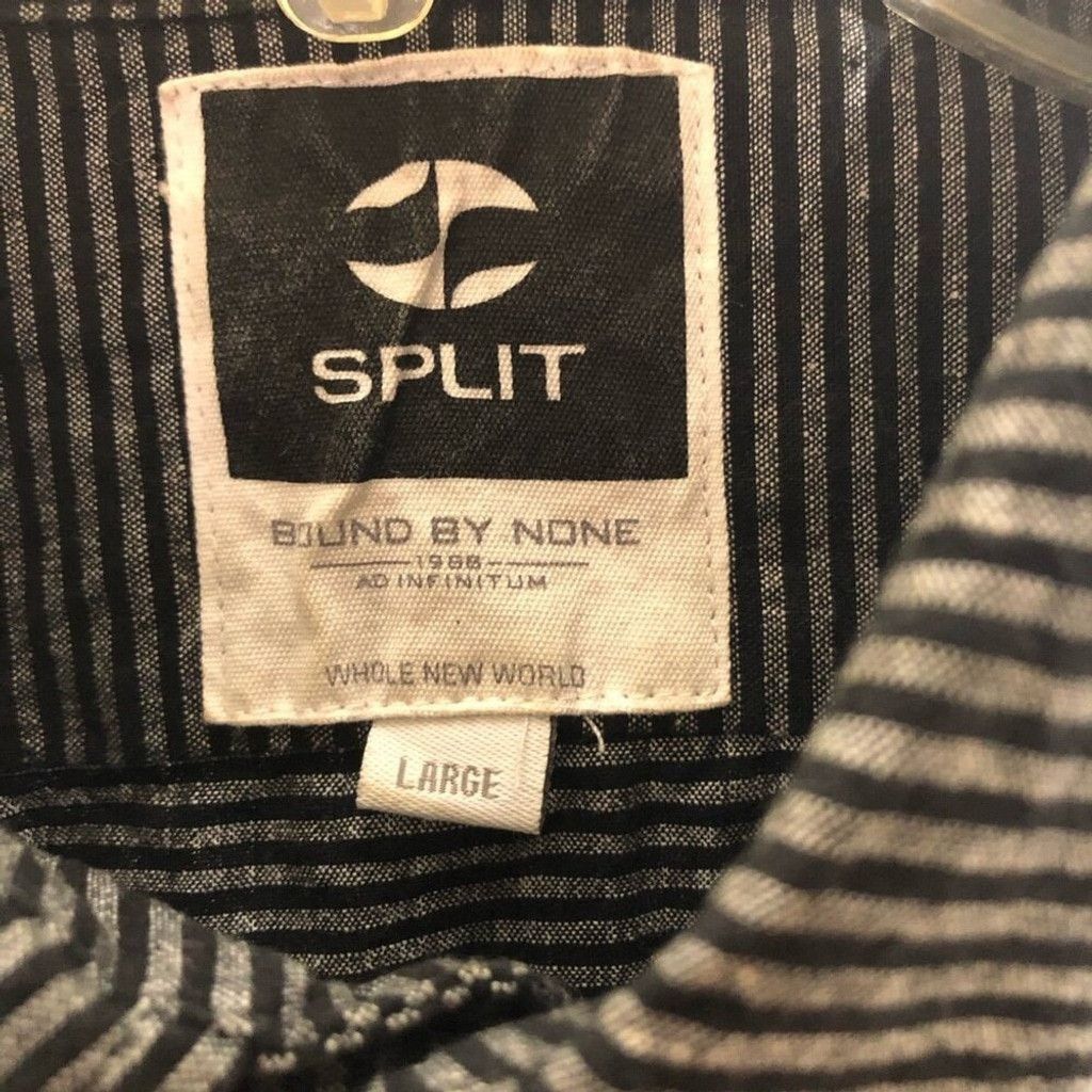 Split Split Long Sleeves Shirts Cotton Pinstriped Black/Gray L Size US L / EU 52-54 / 3 - 8 Thumbnail