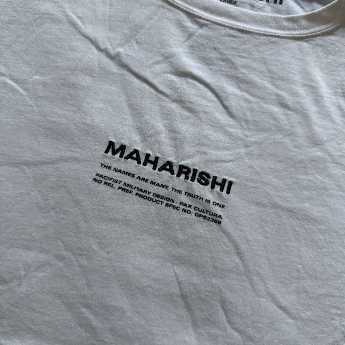 Vintage Maharishi Logo T-Shirt Streetwear Y2K Style in White, Men's — image 4 of 6