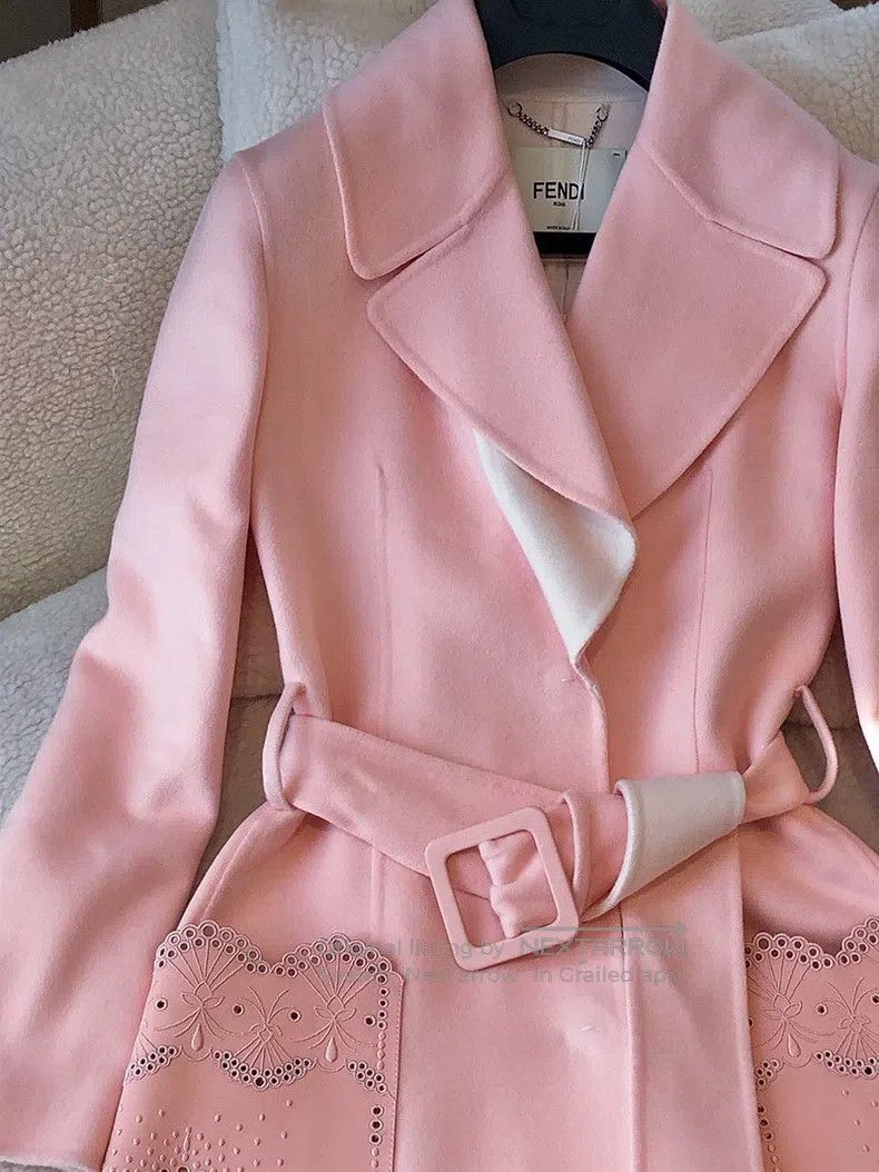 Fendi Fendi Pink wool coat double-sided wool lightweight and war Size XXS / US 00 / IT 34 - 4 Thumbnail