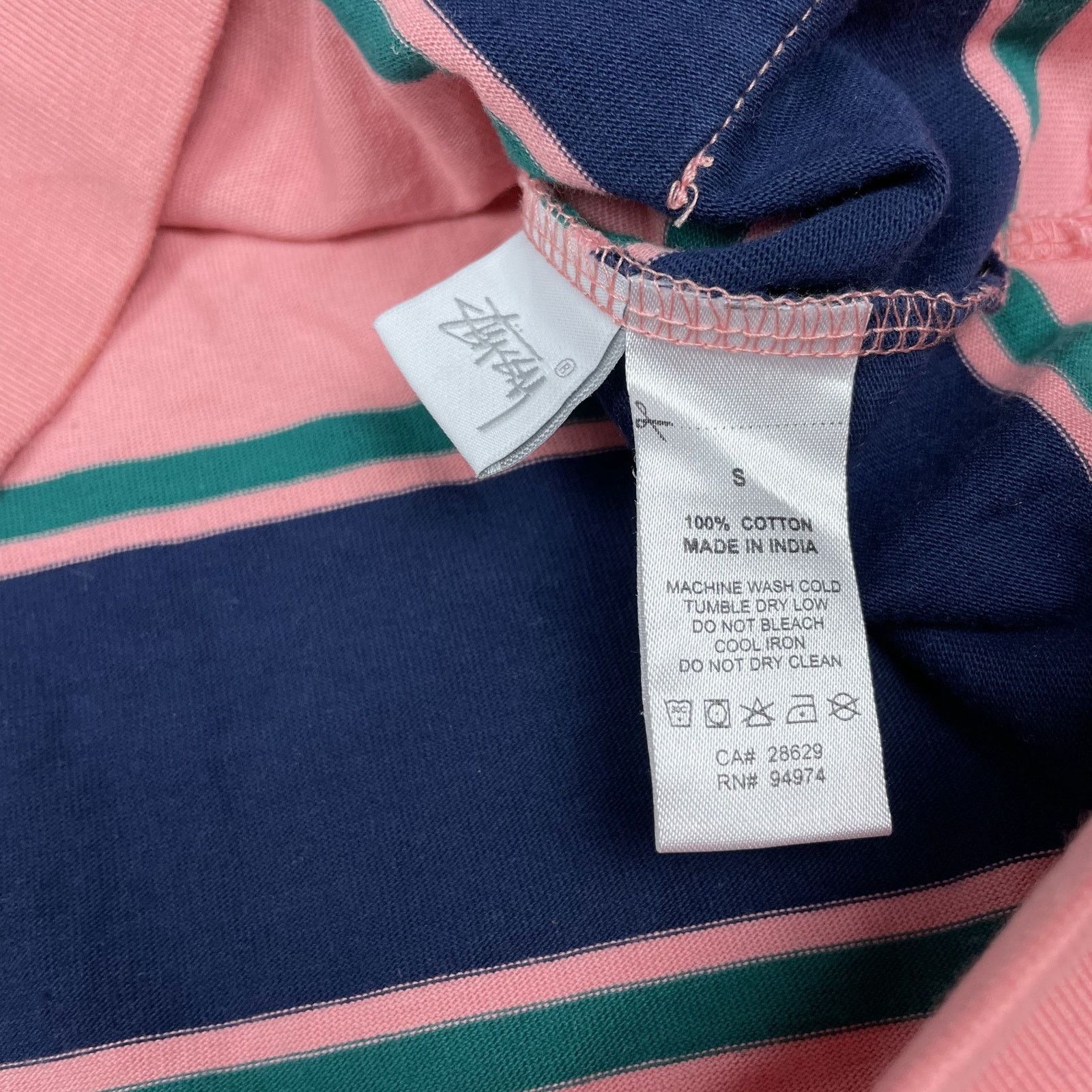 Stussy Stussy Men's Blue Striped Long Sleeve Ribbed Cuffs Hoodie S Size US S / EU 44-46 / 1 - 13 Thumbnail