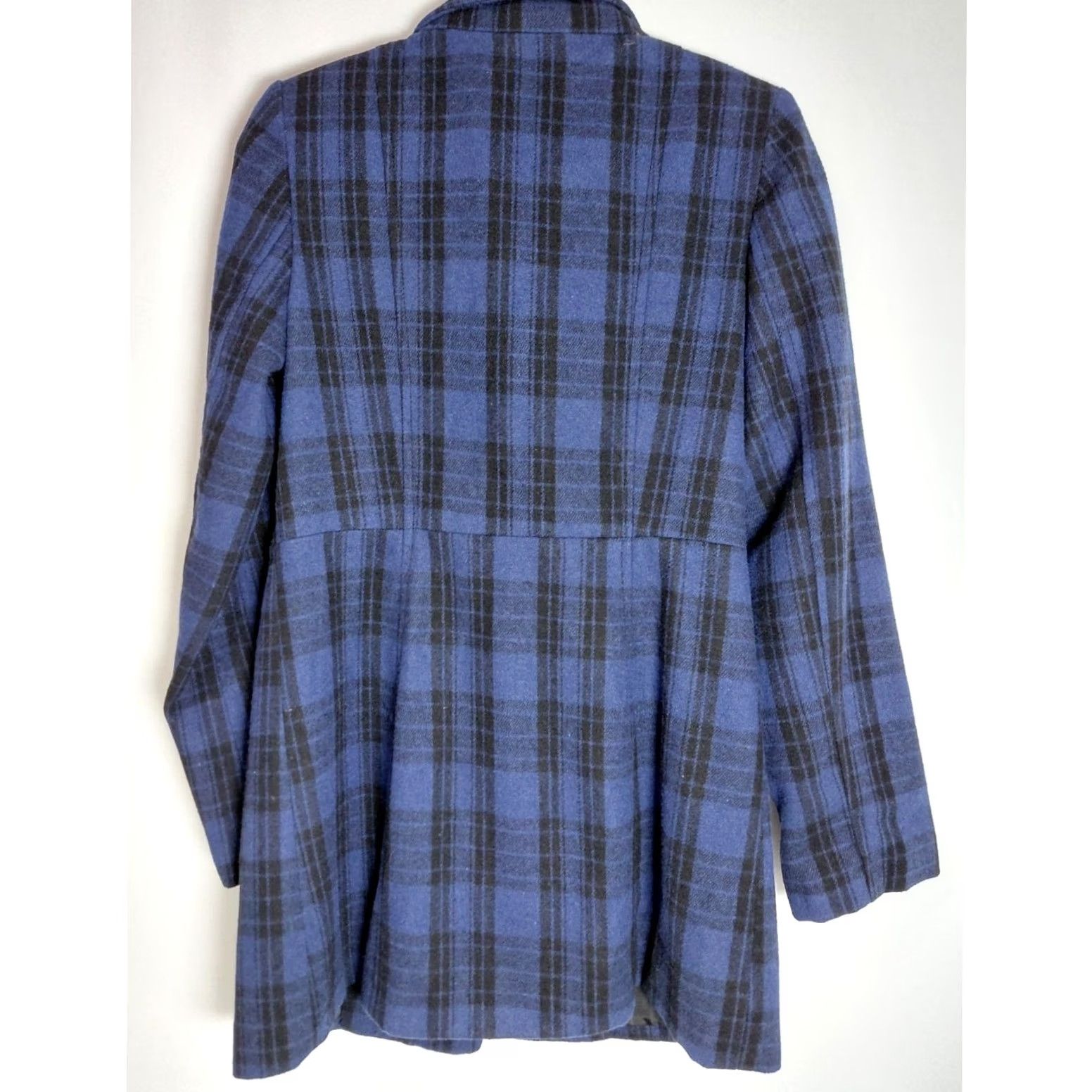 Old Navy Old Navy Plaid Coat Blue Polyester Long Sleeve Women Double Breasted Lined Buttoned Casual Business Jacket Winter Fall S Size S / US 4 / IT 40 - 2 Thumbnail