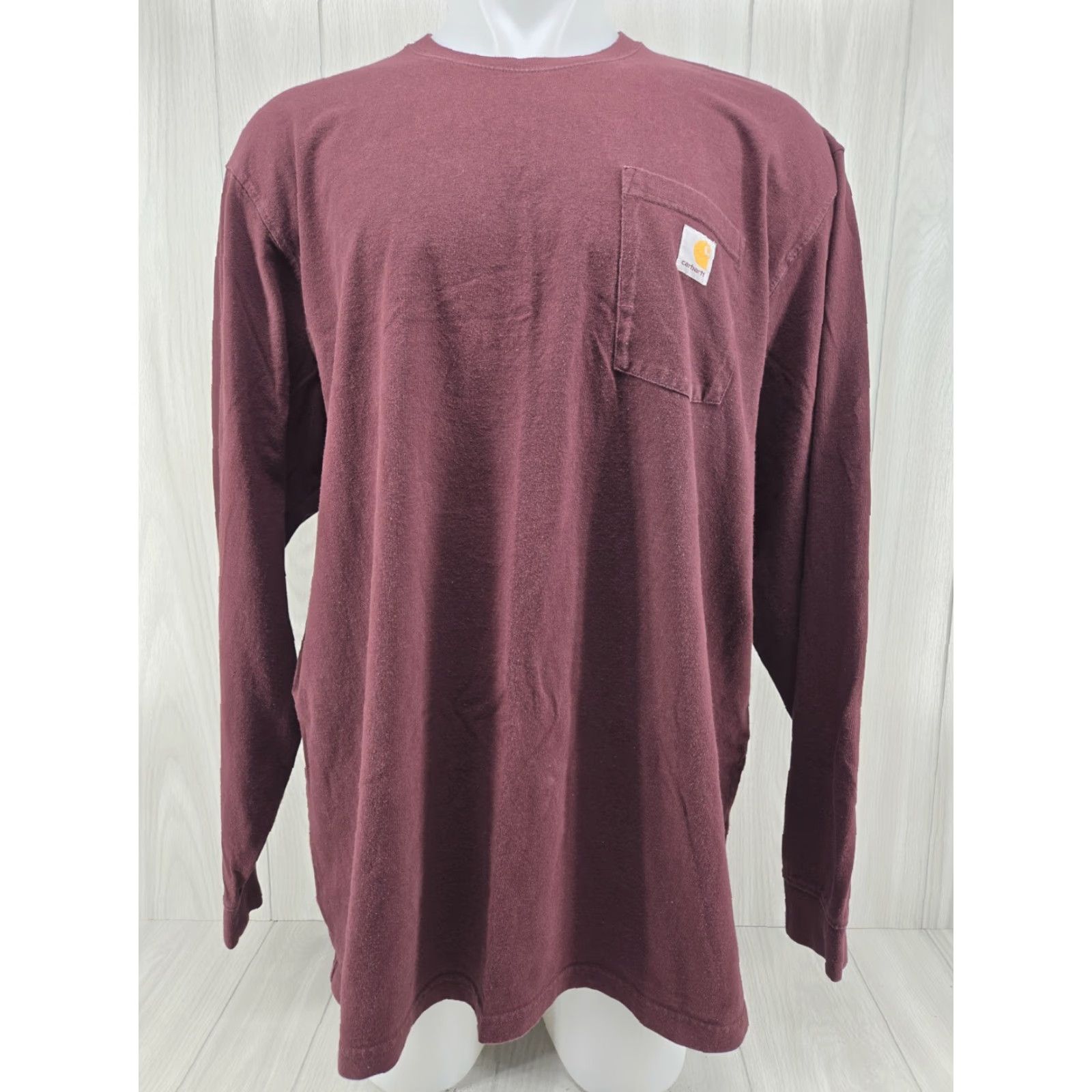 Carhartt Carhartt T-Shirt Men’s XL Tall Maroon Original Fit Long Sleeve Casual Thick Shirt Size US XL / EU 56 / 4 - 2 Thumbnail