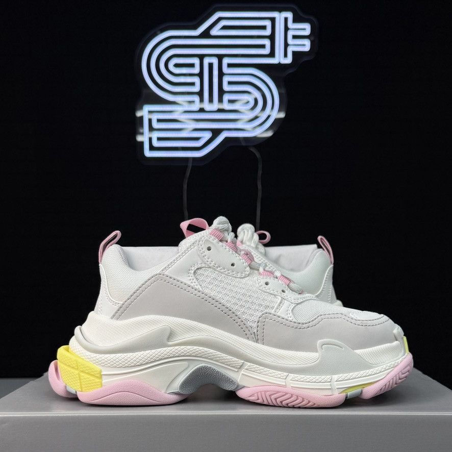 Balenciaga Balenciaga Triple-S White/Pink/Yellow Size US 6 / IT 36 - 5 Thumbnail