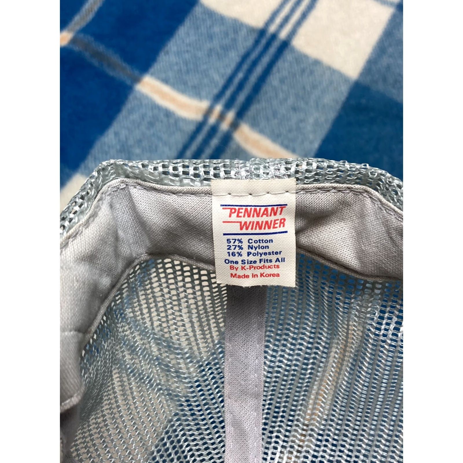Vintage VINTAGE K-Brand Trucker Hat Eagle Pennant Winner MFG Korea Cap Gray Adjustable Men Size ONE SIZE - 6 Thumbnail