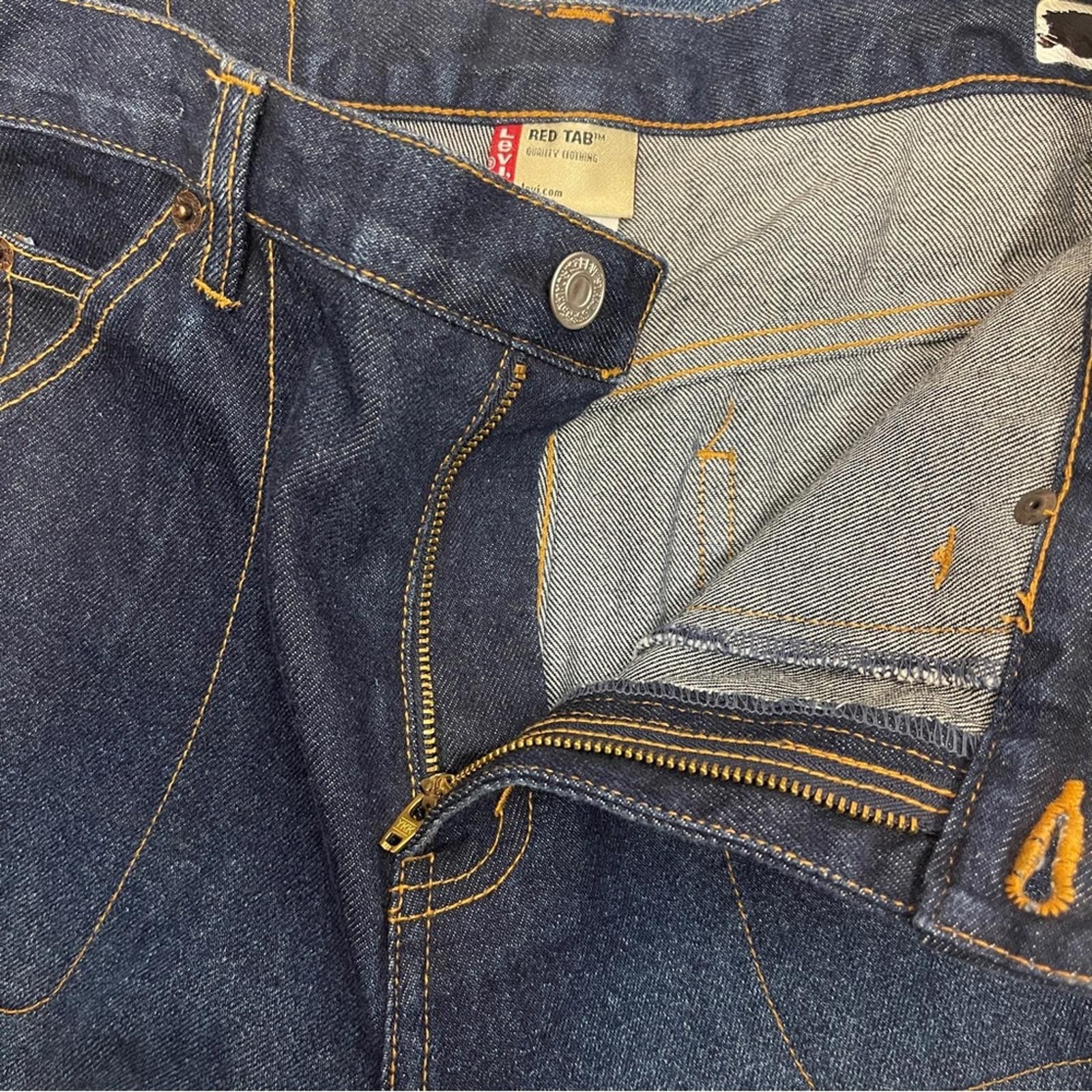 Levi's Women's Levi's Dark Blue Denim Cargo Jeans size 16 Size 38" / US 16 / IT 52 - 5 Thumbnail