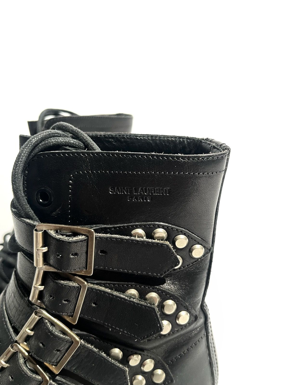 Saint Laurent Paris FW13 Saint Laurent Paris Runway Combat Boots by Hedi Slimane Size US 5 / EU 37 - 4 Thumbnail