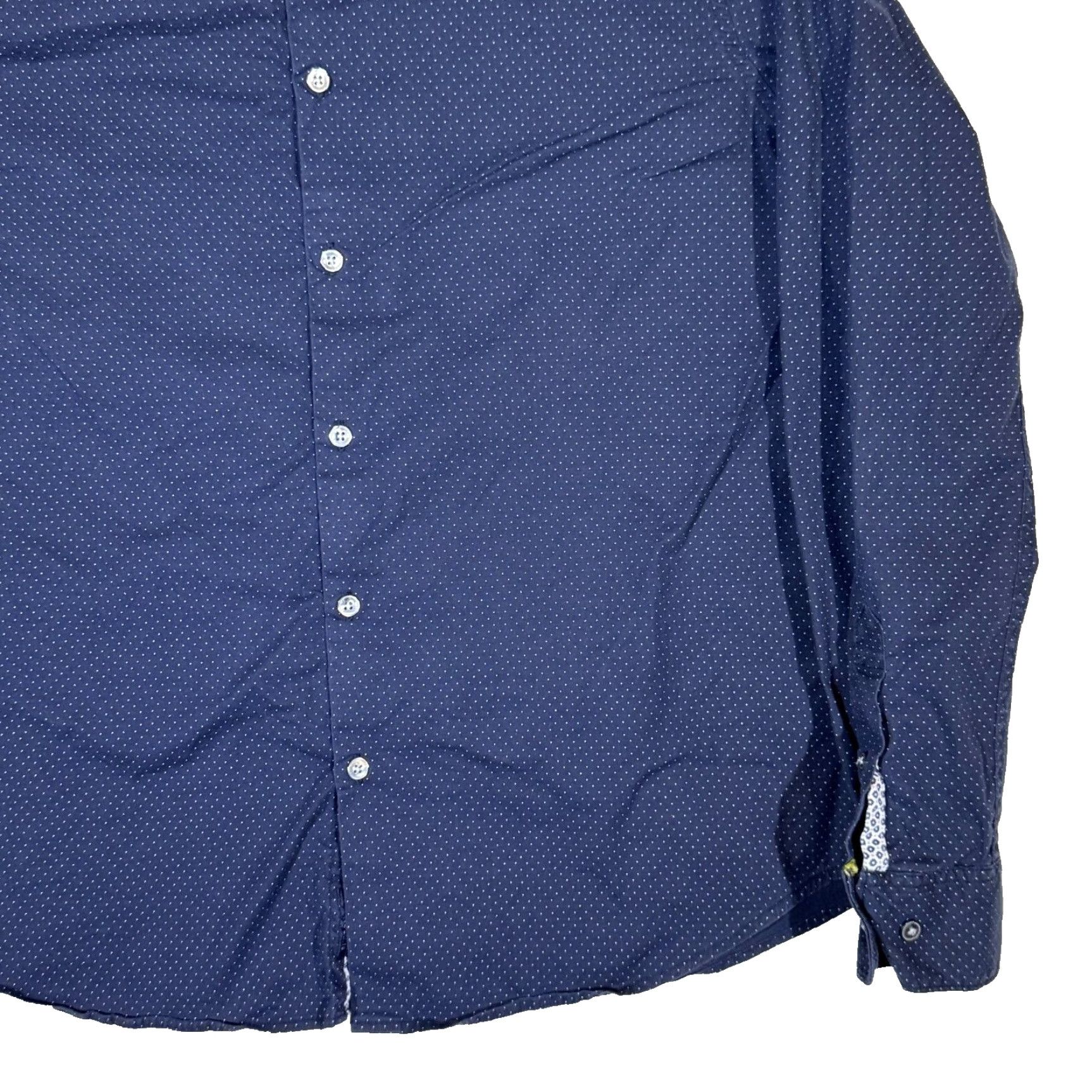 Vintage Cactus Man Shirt Navy Polka Dot Slim Button-Up L Adult Mens Size US L / EU 52-54 / 3 - 5 Thumbnail