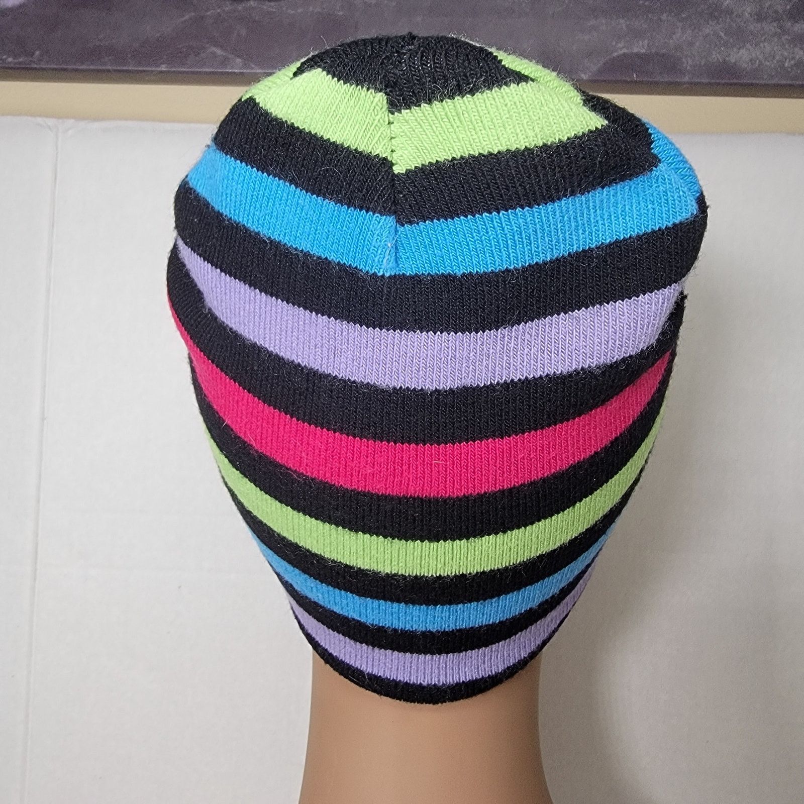 Other Multi Stripe Knit Beanie w/ XIII Skull and Chaos Star Symbol Size ONE SIZE - 4 Thumbnail