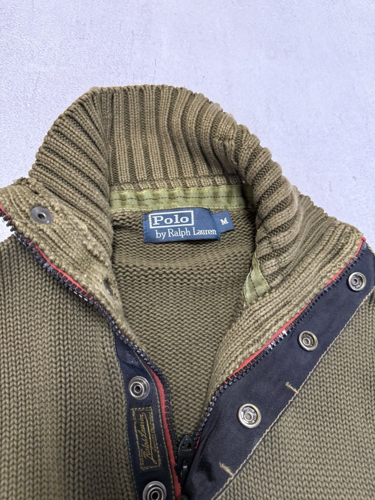 Vintage Vintage Polo Ralph Lauren Sweater Knit Zip 1/3 Mens 90s Size US M / EU 48-50 / 2 - 9 Thumbnail