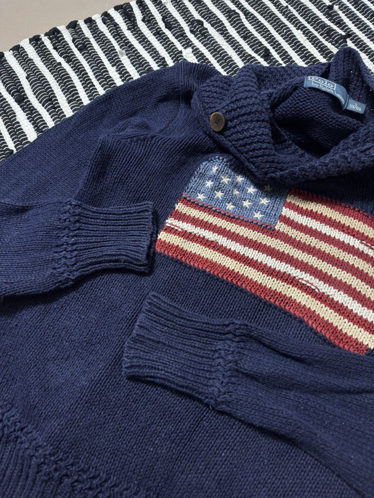 Polo Ralph Lauren VINTAGE POLO RALPH LAUREN FLAG AMERICAN KNITTED SWEATER Size US S / EU 44-46 / 1 - 5 Thumbnail