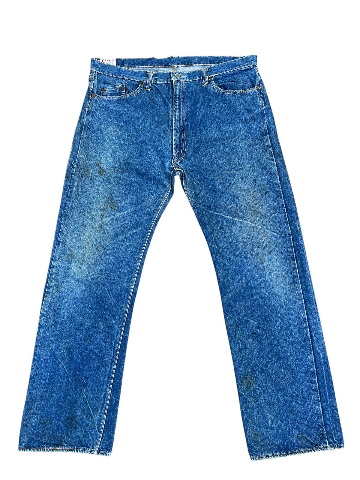Vintage RARE! Vintage 60s Canton Fade Dirty Denim Selvedge Jeans Size US 36 / EU 52 - 1 Thumbnail