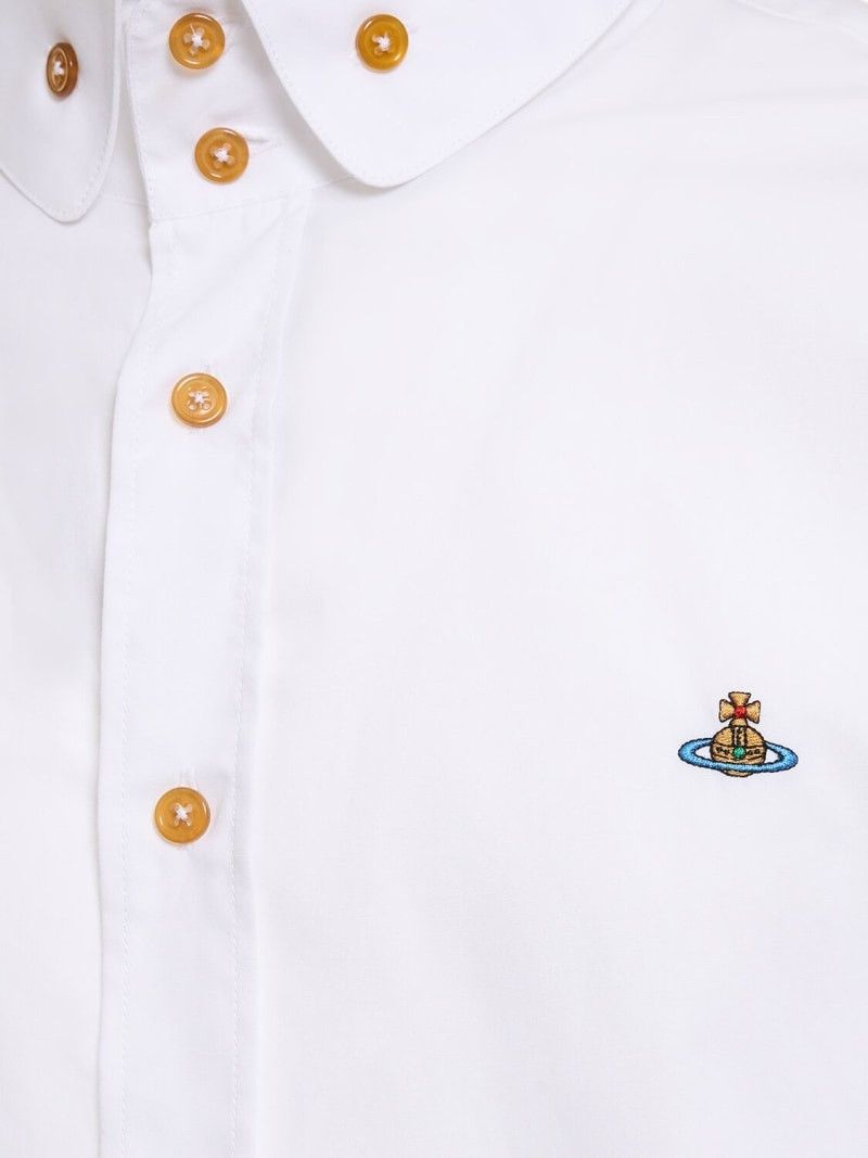 Vivienne Westwood o1y0525 Logo Solid Color Shirt in White Size US M / EU 48-50 / 2 - 2 Thumbnail