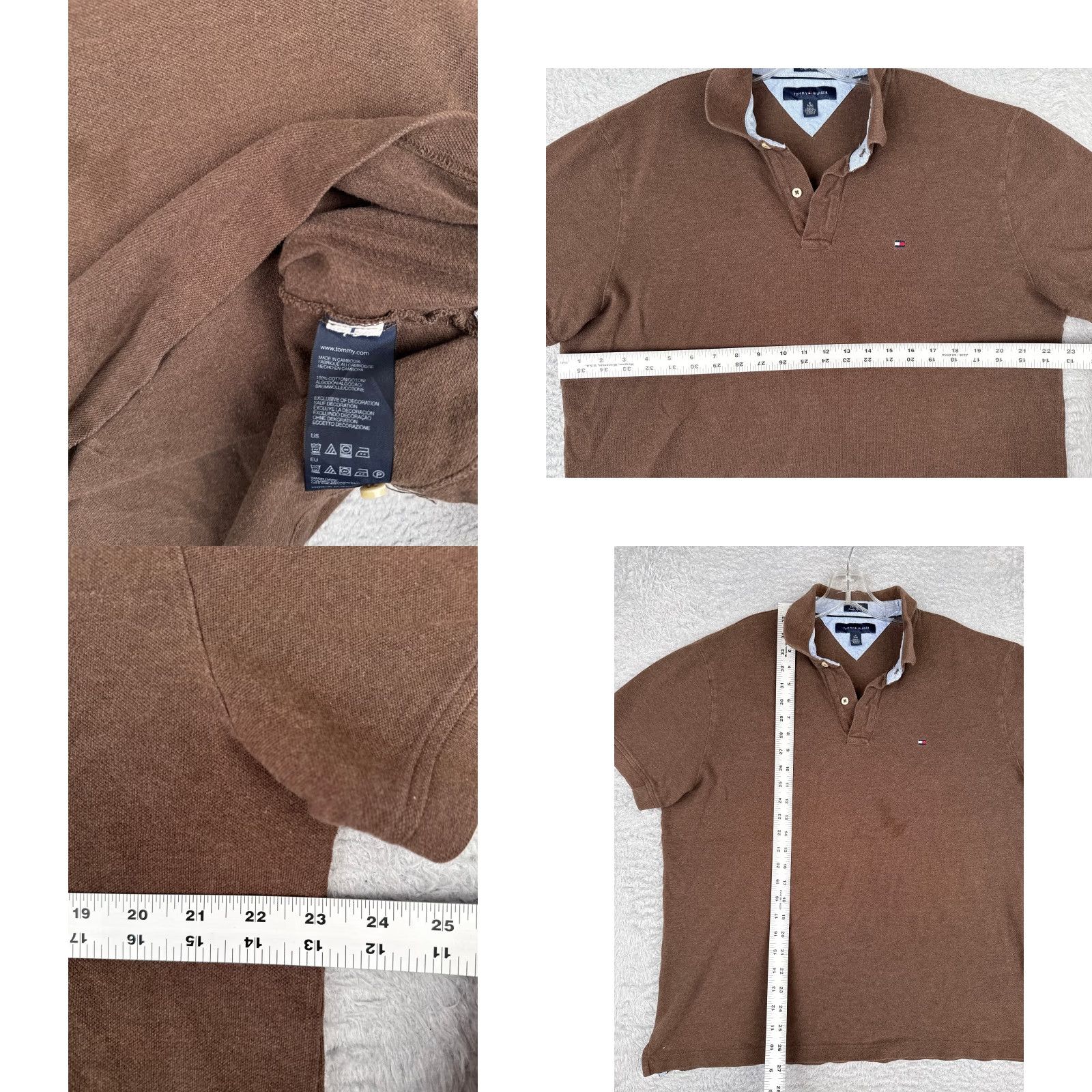 Tommy Hilfiger Tommy Hilfiger Shirt Men Extra Large Brown 100% Cotton Custom Fit Golf READ Size US XL / EU 56 / 4 - 8 Thumbnail