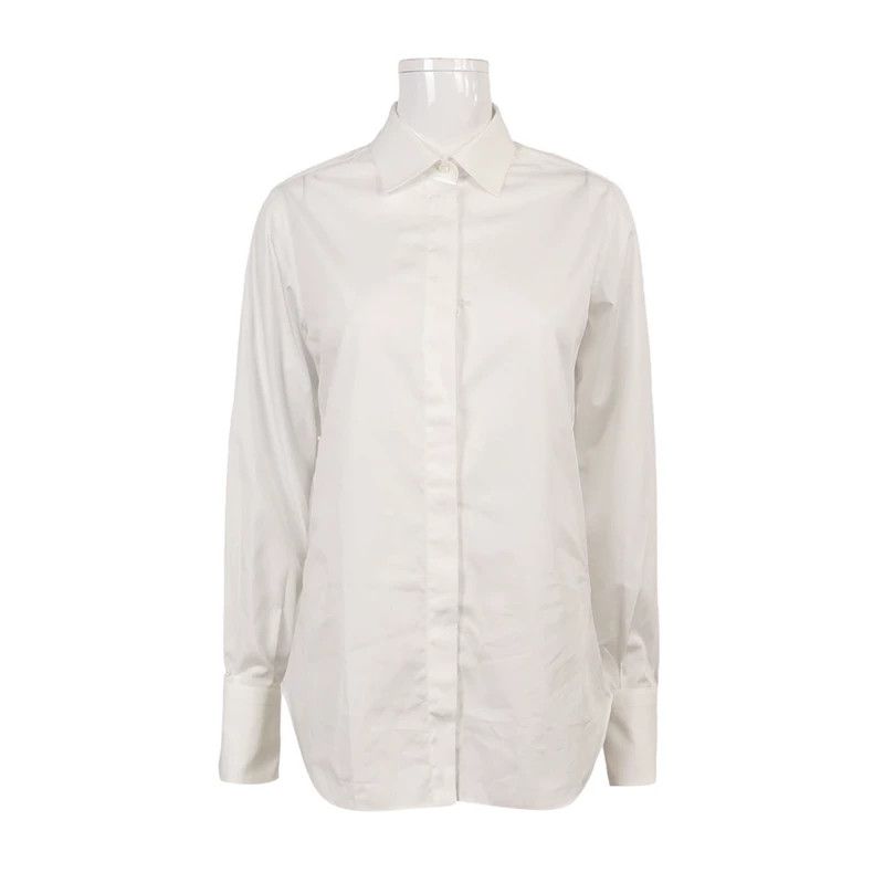 Valentino Valentino Cotton Solid Collar Long Sleeve Shirt Size US M / EU 48-50 / 2 - 1 Thumbnail