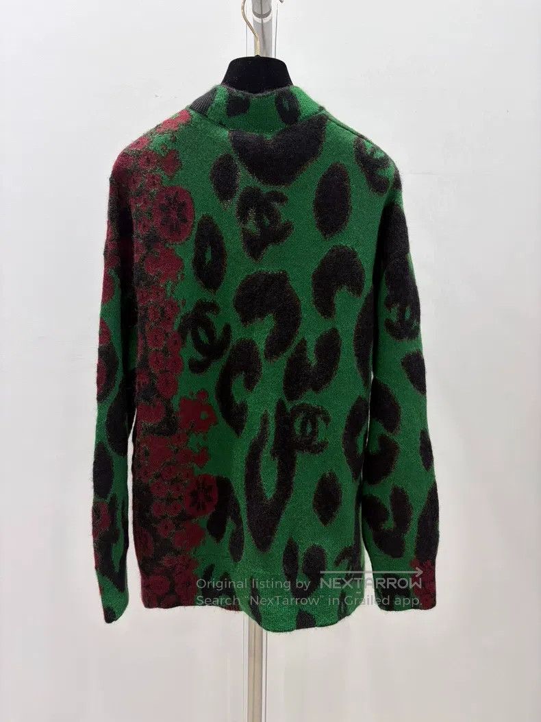 Chanel Chanel Handicraft Workshop Red and Green Knitted Cardigan Size XXS / US 00 / IT 34 - 2 Thumbnail