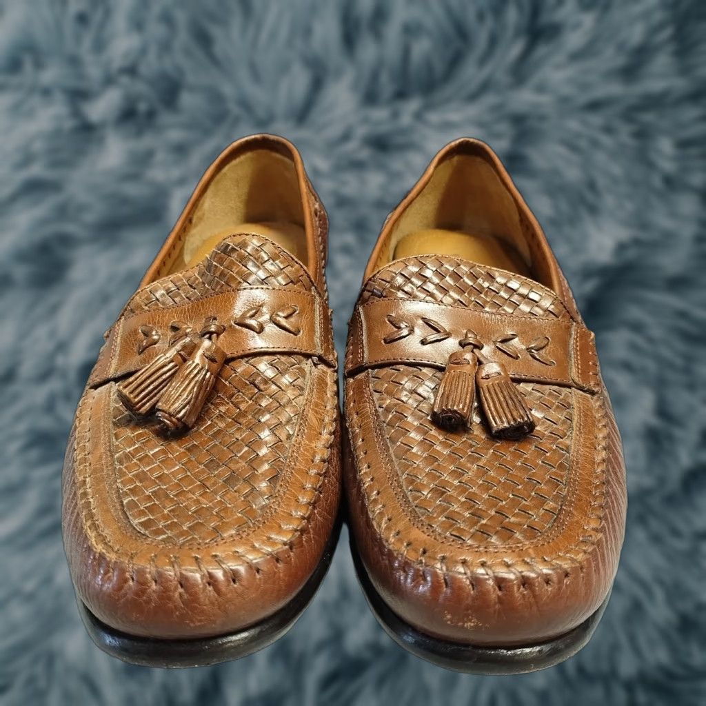 Florsheim Florsheim Pisa Tassel Loafers Mens US 11.5D Brown Weave Leather Moc Toe Slip On Size US 12 / EU 45 - 1 Thumbnail