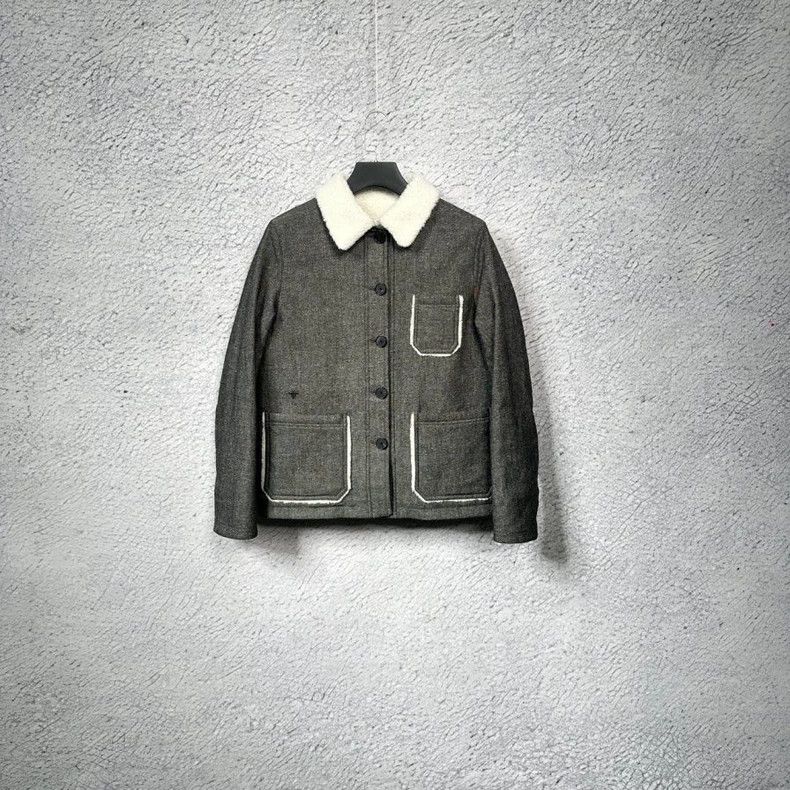 Dior Dior Gray Collar Coat with Pockets - dmc Size US S / EU 44-46 / 1 - 1 Thumbnail
