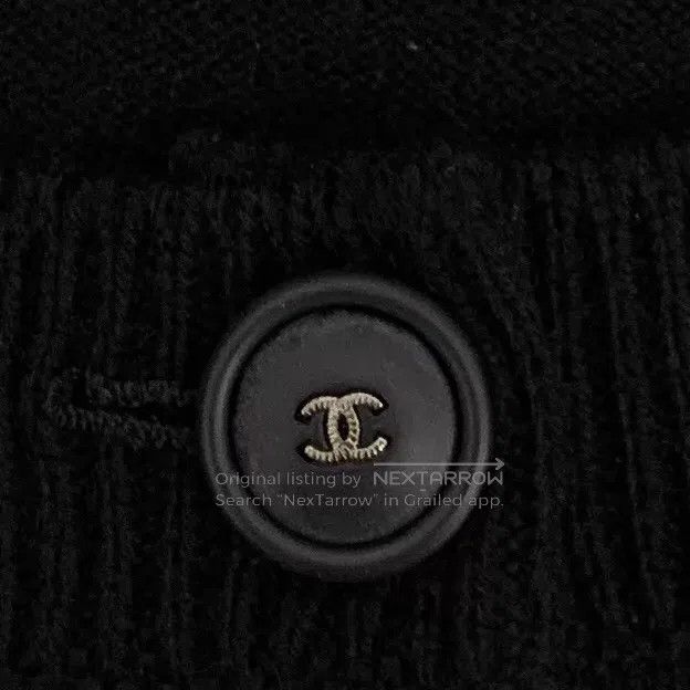 Chanel Chanel Black letter inlaid cashmere round neck single-brea Size XS / US 0-2 / IT 36-38 - 6 Thumbnail
