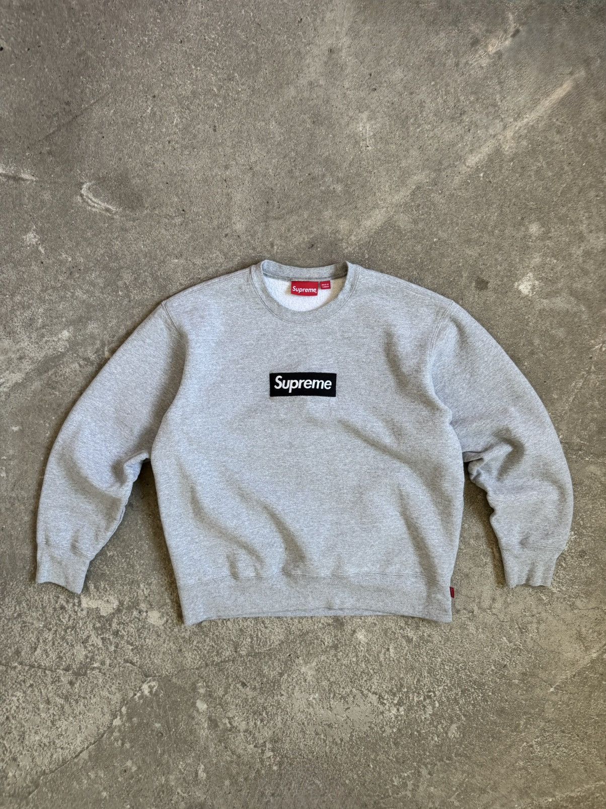 Supreme Supreme Box Logo Crewneck (FW22) Heather Grey | Grailed