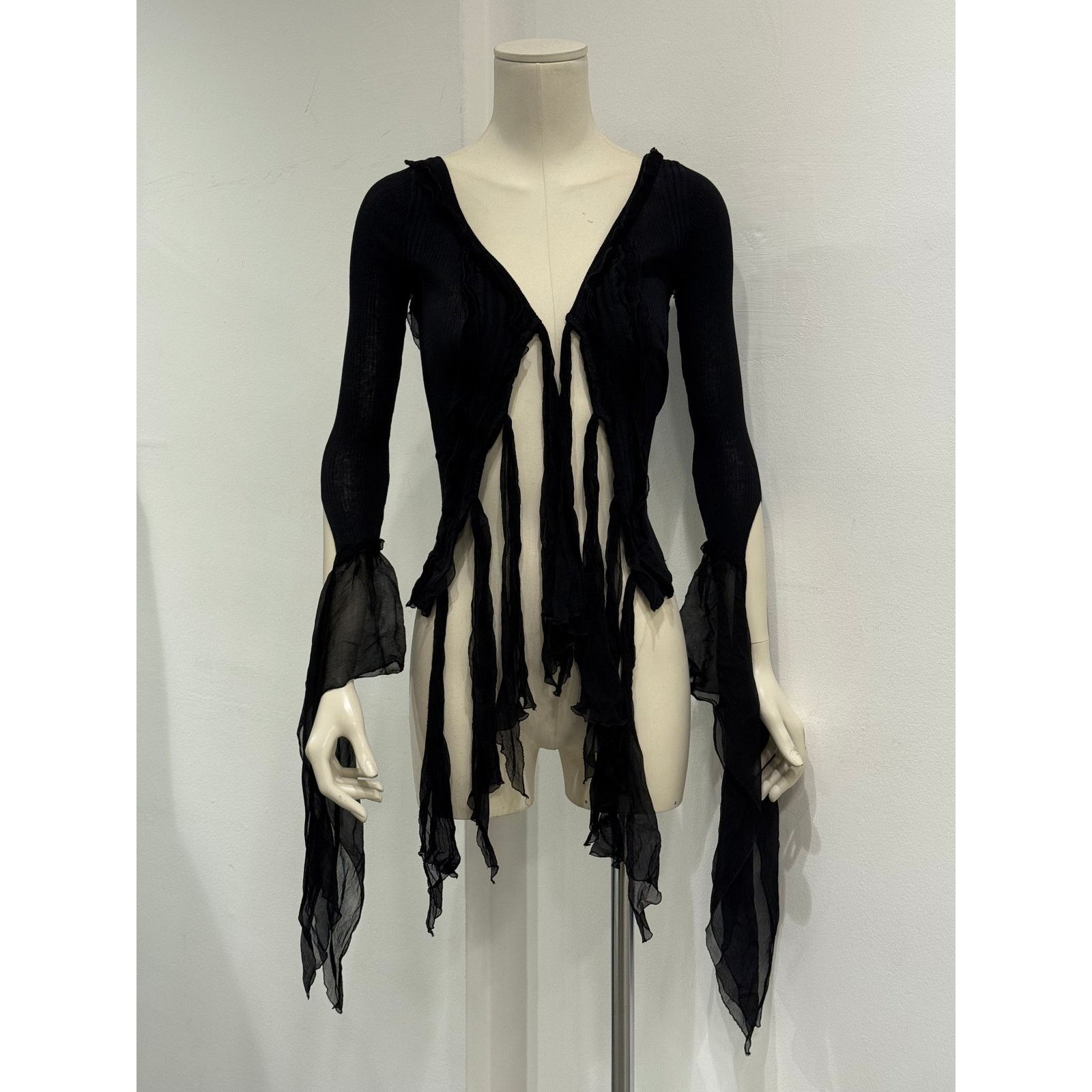 Jean Paul Gaultier 2000s Jean Paul Gaultier sheer ribbon-tie corset blouse Size S / US 4 / IT 40 - 5 Thumbnail