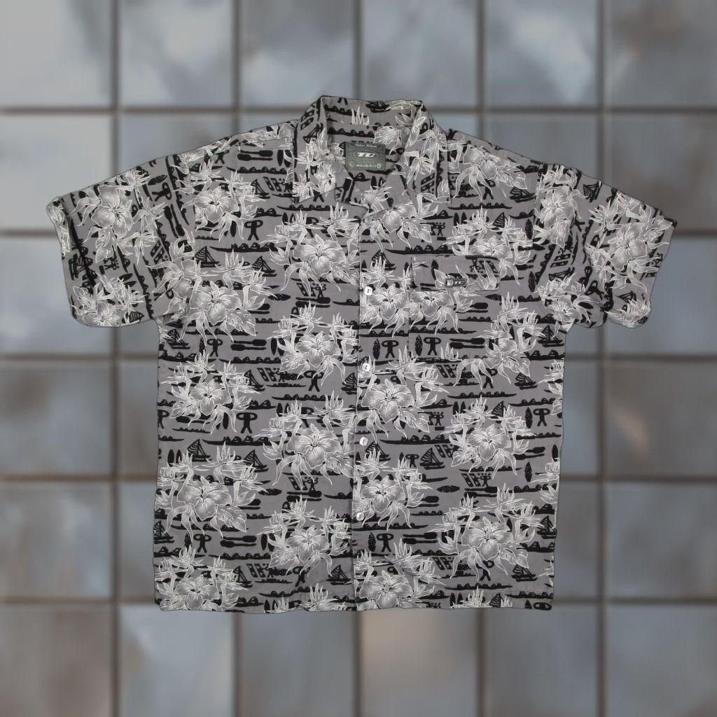 Vintage VINTAGE TC Hawaii Shirt Mens L Gray Floral Hawaiian Short Sleeve Made In USA Y2K Size US L / EU 52-54 / 3 - 1 Thumbnail