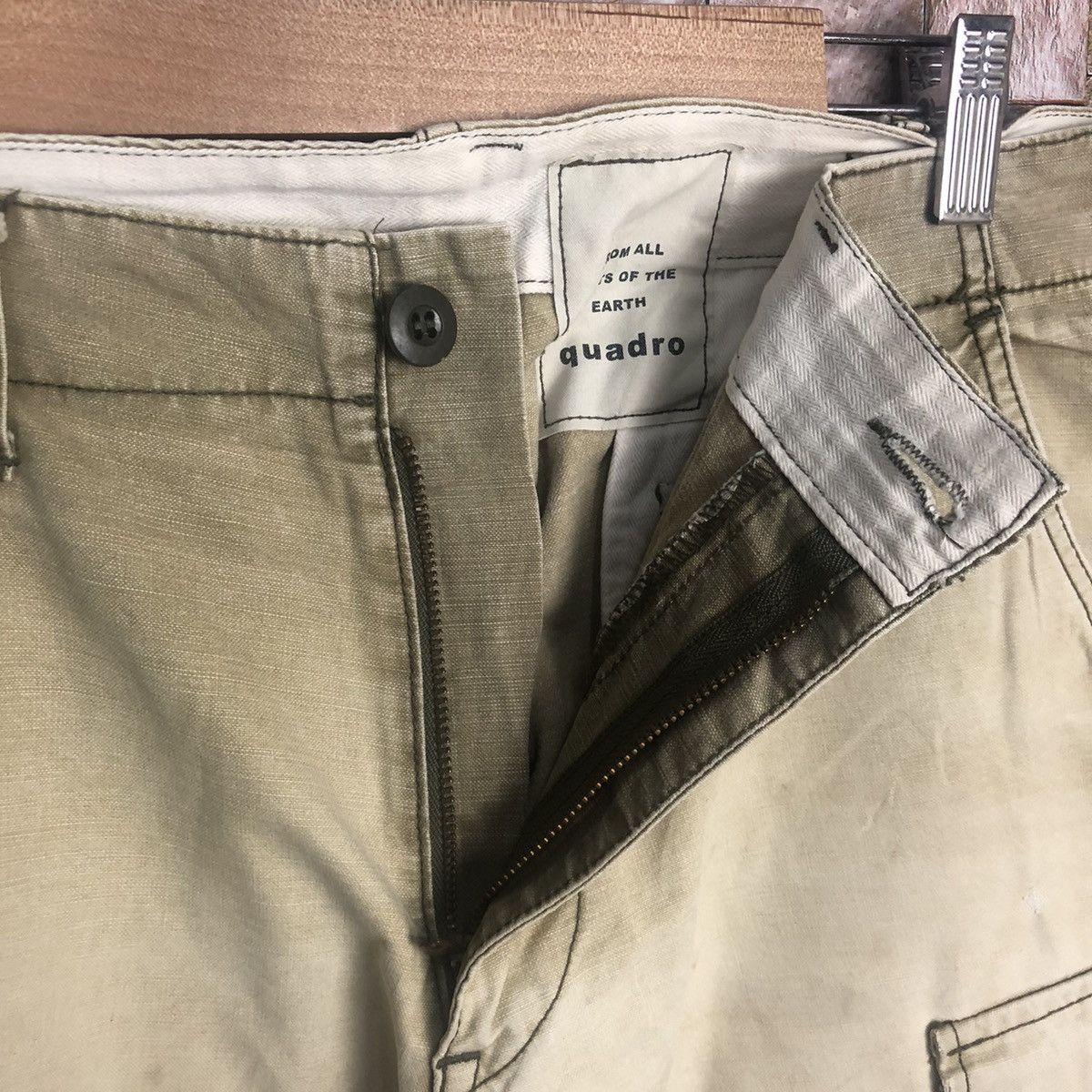 Japanese Brand Quadro Green Cargo Multipocket Pants #A359 Size US 33 - 15 Thumbnail