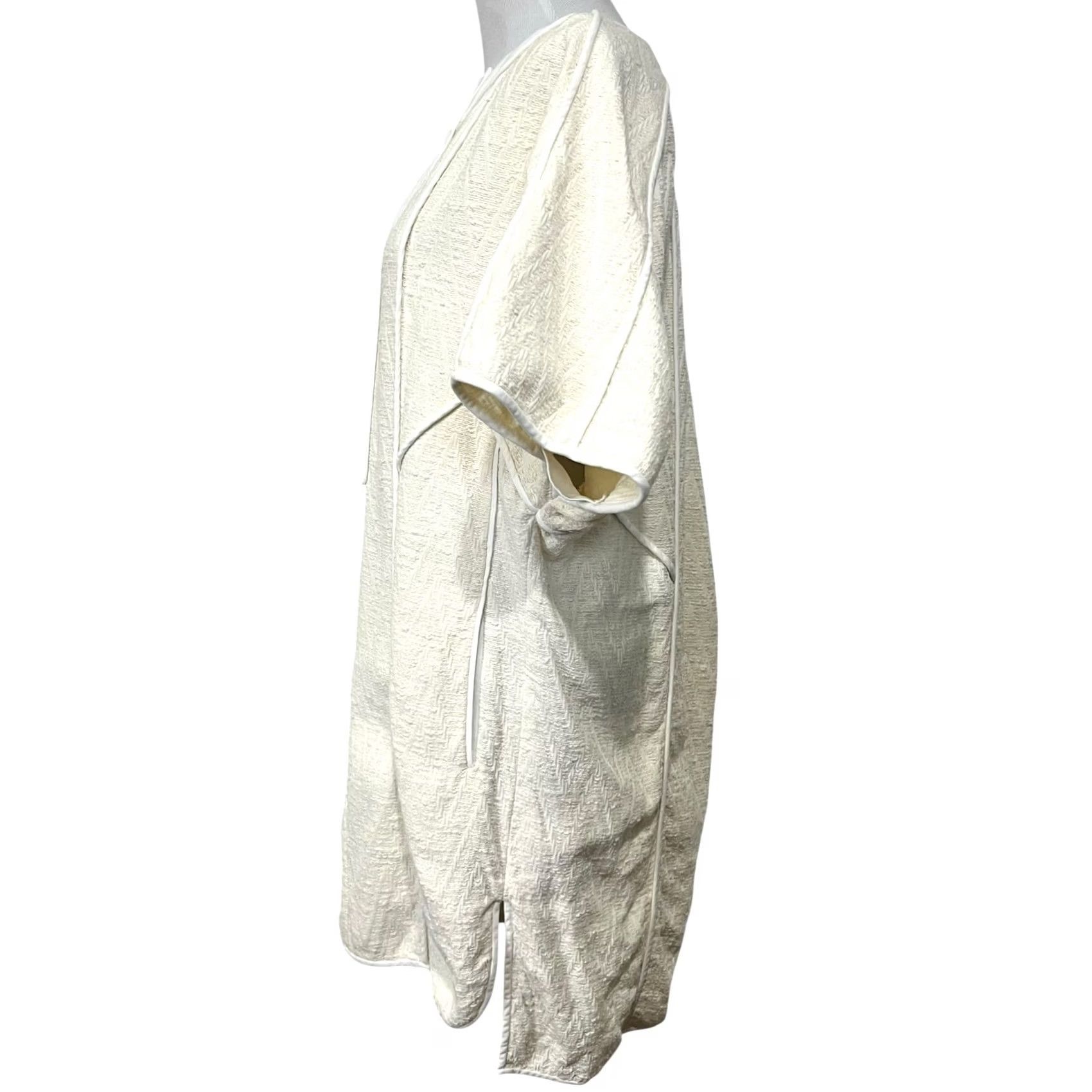 Bcbgmaxazria BCBGMAXAZRIA Runway Shirt Dress Ivory 100% Cotton Sleeveless M Women's Shirt Dress Tunic Modern Oversized Lace 34.5" Length Womens Size M / US 6-8 / IT 42-44 - 5 Thumbnail
