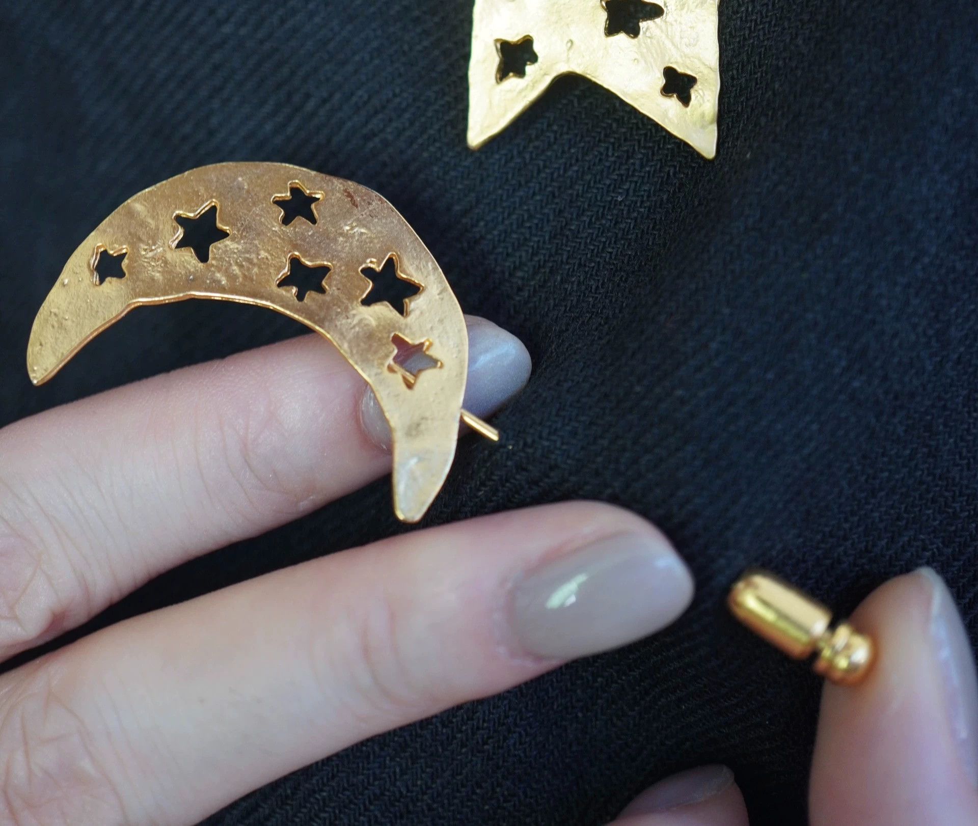 Kenzo Kenzo 80s Star Moon Brooch 9/10 Textured 3.5cm Size ONE SIZE - 2 Thumbnail
