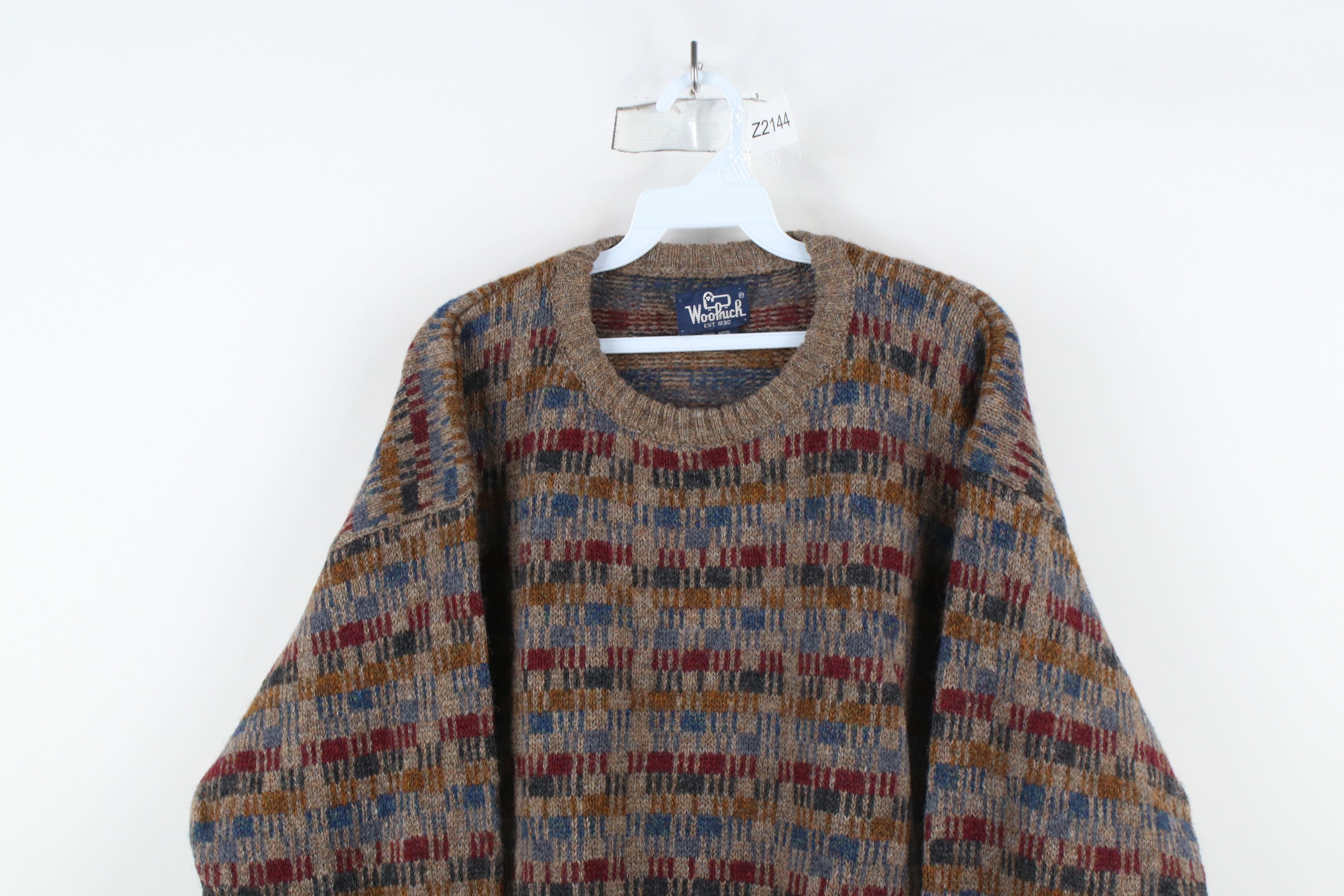 Vintage × Woolrich Woolen Mills Vintage 90s Woolrich Heavyweight Wool Knit Crewneck Sweater Size US M / EU 48-50 / 2 - 2 Thumbnail