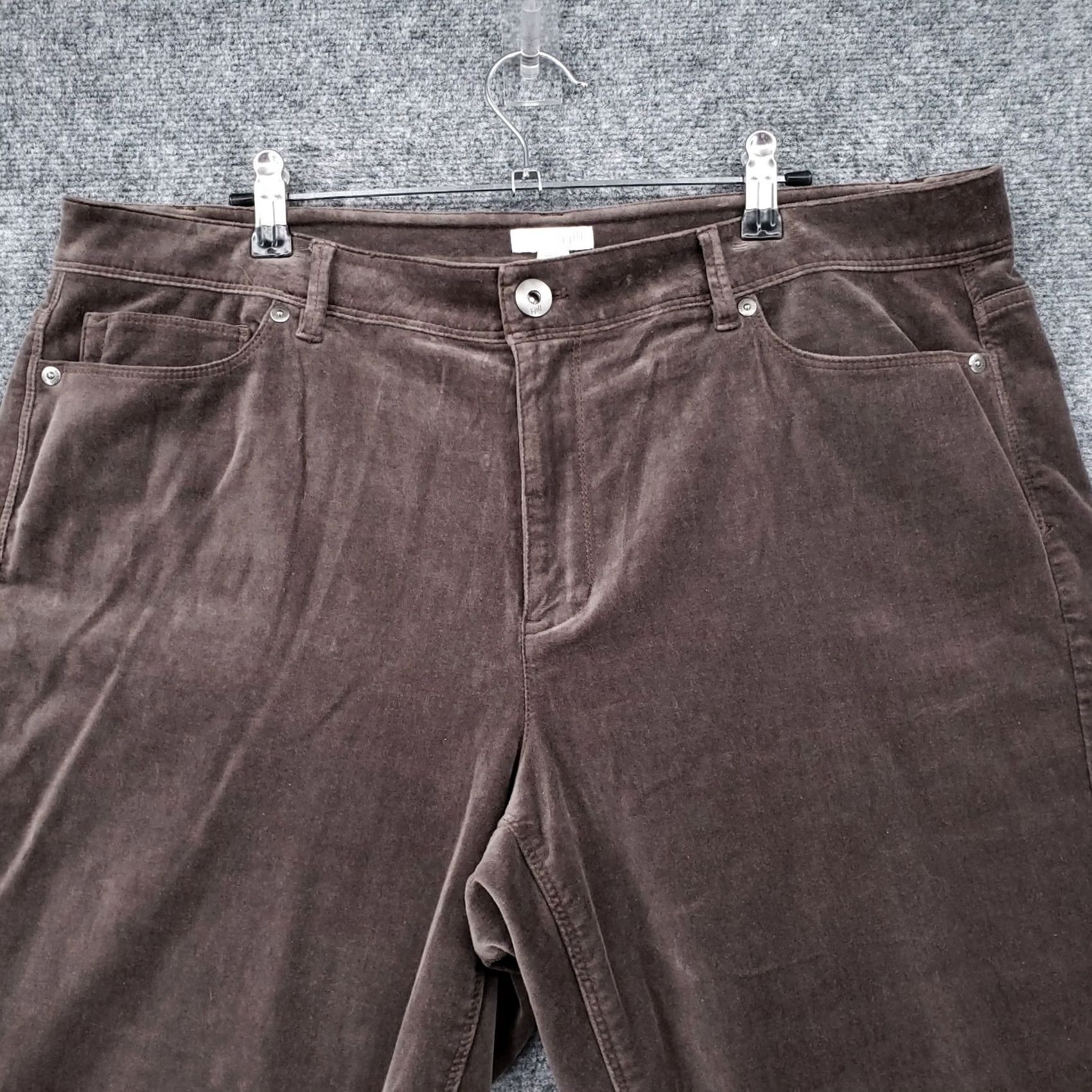 J. Jill J Jill Jeans Womens 16 Brown Velveteen Stretch Ankle High Rise 5 Pocket Zip Fly Size 38" / US 16 / IT 52 - 3 Thumbnail
