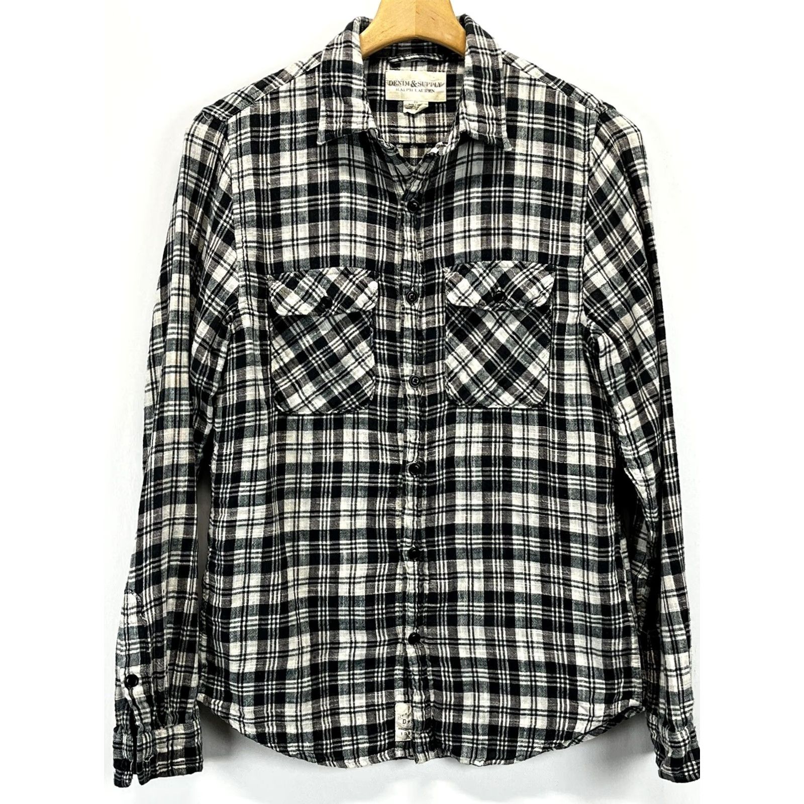 Vintage VINTAGE Denim & Supply Button Up Shirt Mens S Plaid Gauze Flannel Cotton 2 Pocket Utility 90s Classic Preppy Casual Mens Size US S / EU 44-46 / 1 - 2 Thumbnail