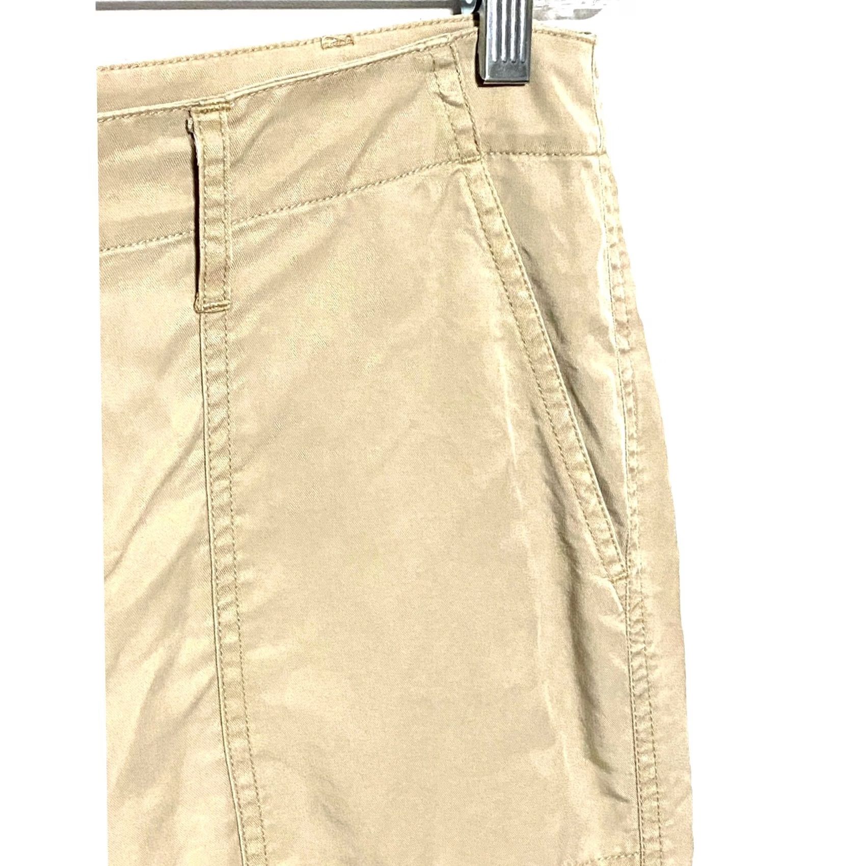 Ralph Lauren Lauren Ralph Lauren Cargo Pants Khakis Women 4P Ruched Ankle Ties Utility Safari Pants Casual Travel Beige Lyocell Pockets 4 Petite Womens Size 27" / US 4 / IT 40 - 6 Thumbnail