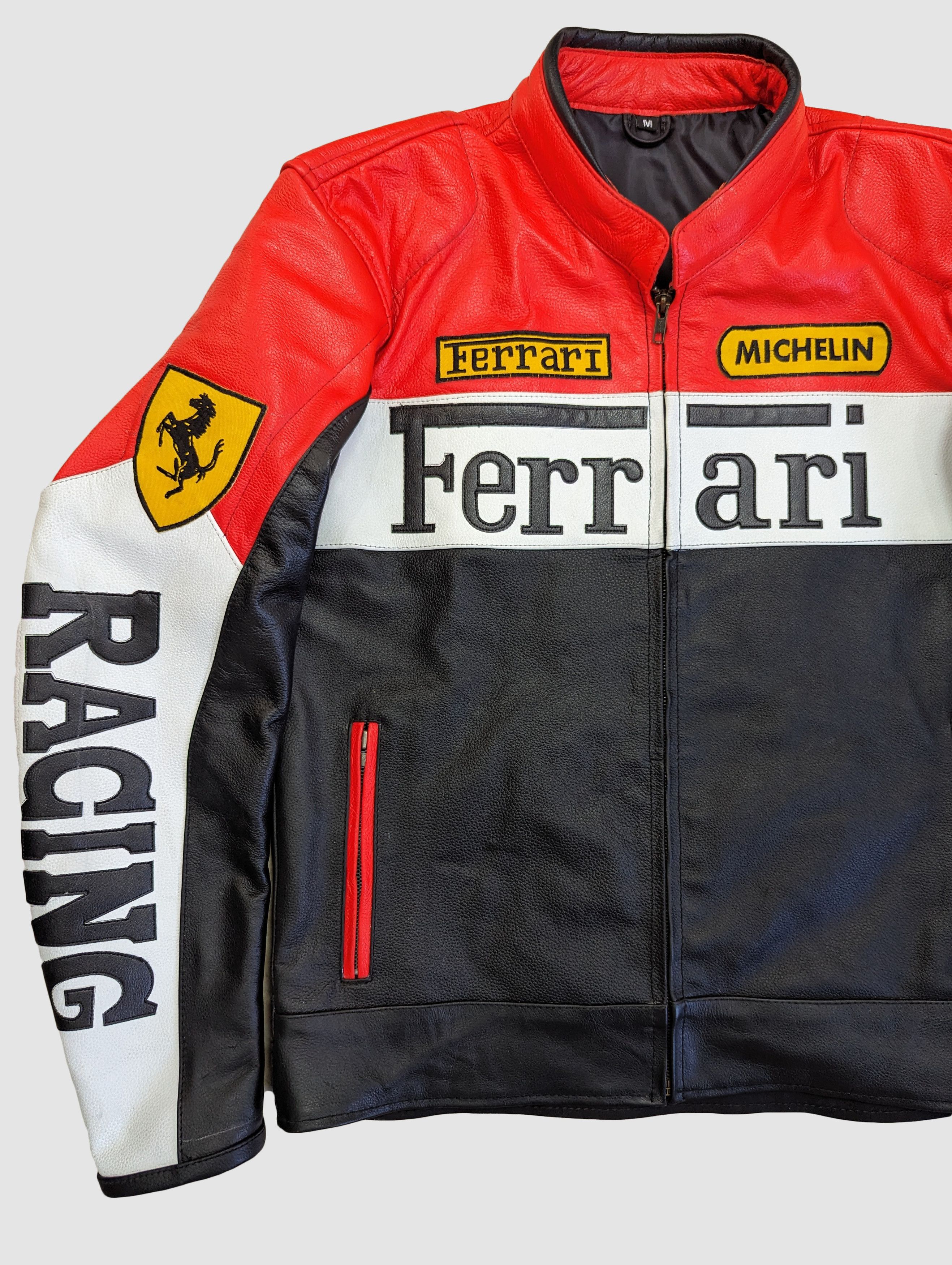 Ferrari 🔥 FERRARI 90s LEATHER JACKET RACING STREETWEAR ''L'' Size US L / EU 52-54 / 3 - 3 Thumbnail