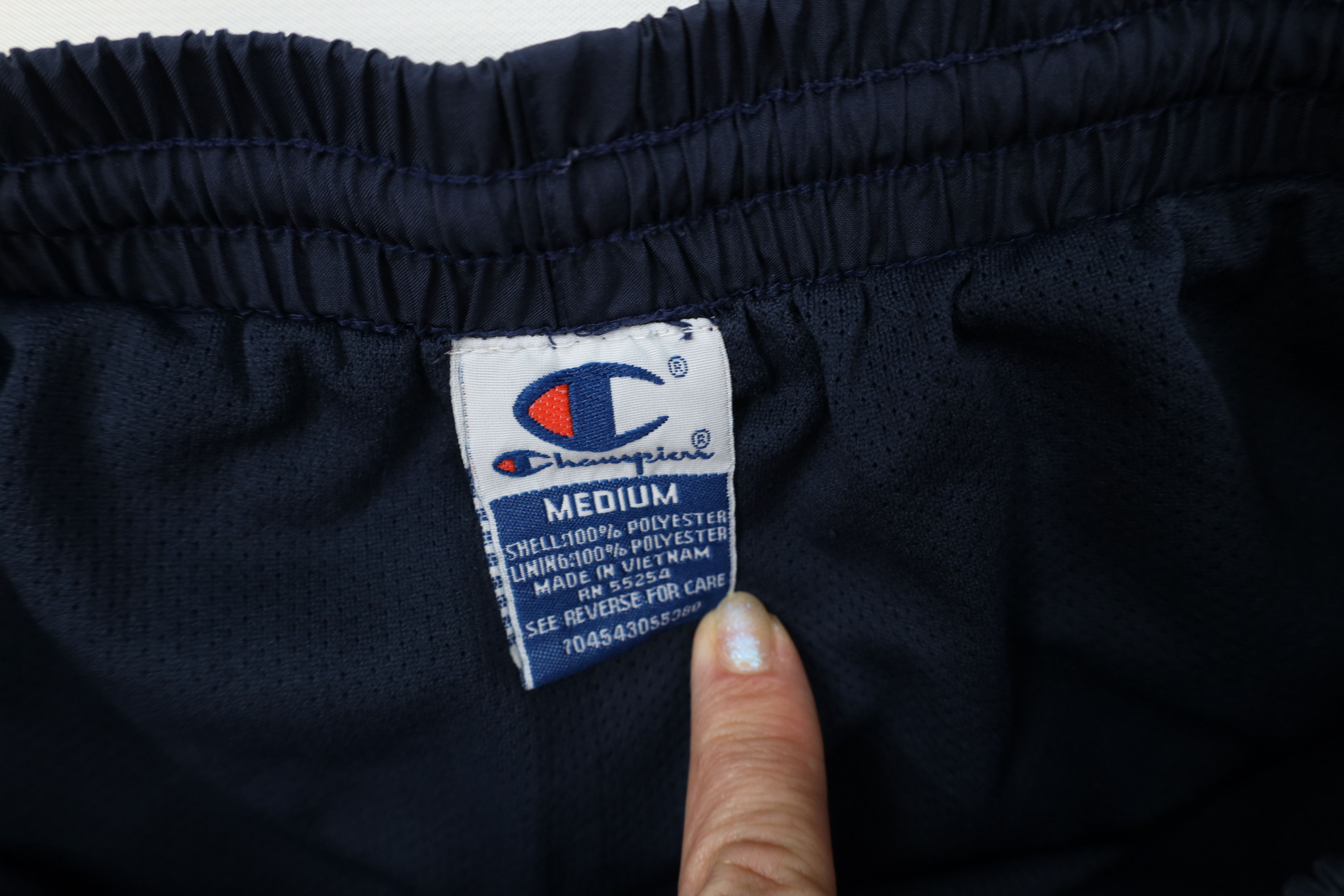 Champion Vintage 90s Champion Lined Wide Leg Windbreaker Pants Blue Size US 34 / EU 50 - 8 Thumbnail