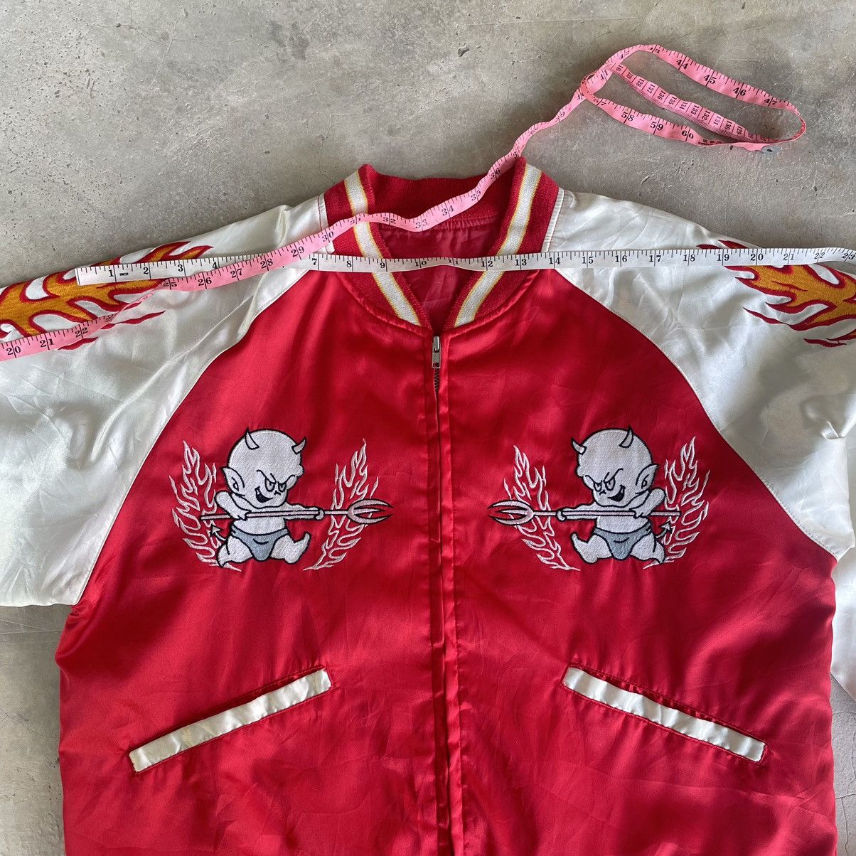 Hysteric Glamour Red Hot Devil Flame Embroidery Sukajan Souvier Bomber Jacket Size US S / EU 44-46 / 1 - 9 Thumbnail