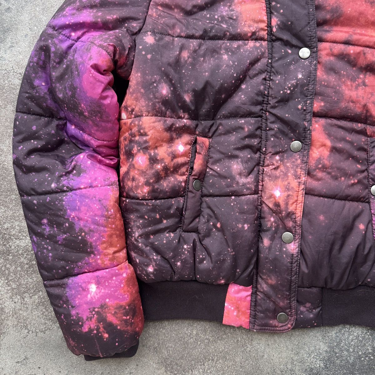 Japanese Brand Fbsister Y2K Galaxy Print Faux Fur Hooded Puffer Jacket Size M / US 6-8 / IT 42-44 - 7 Thumbnail