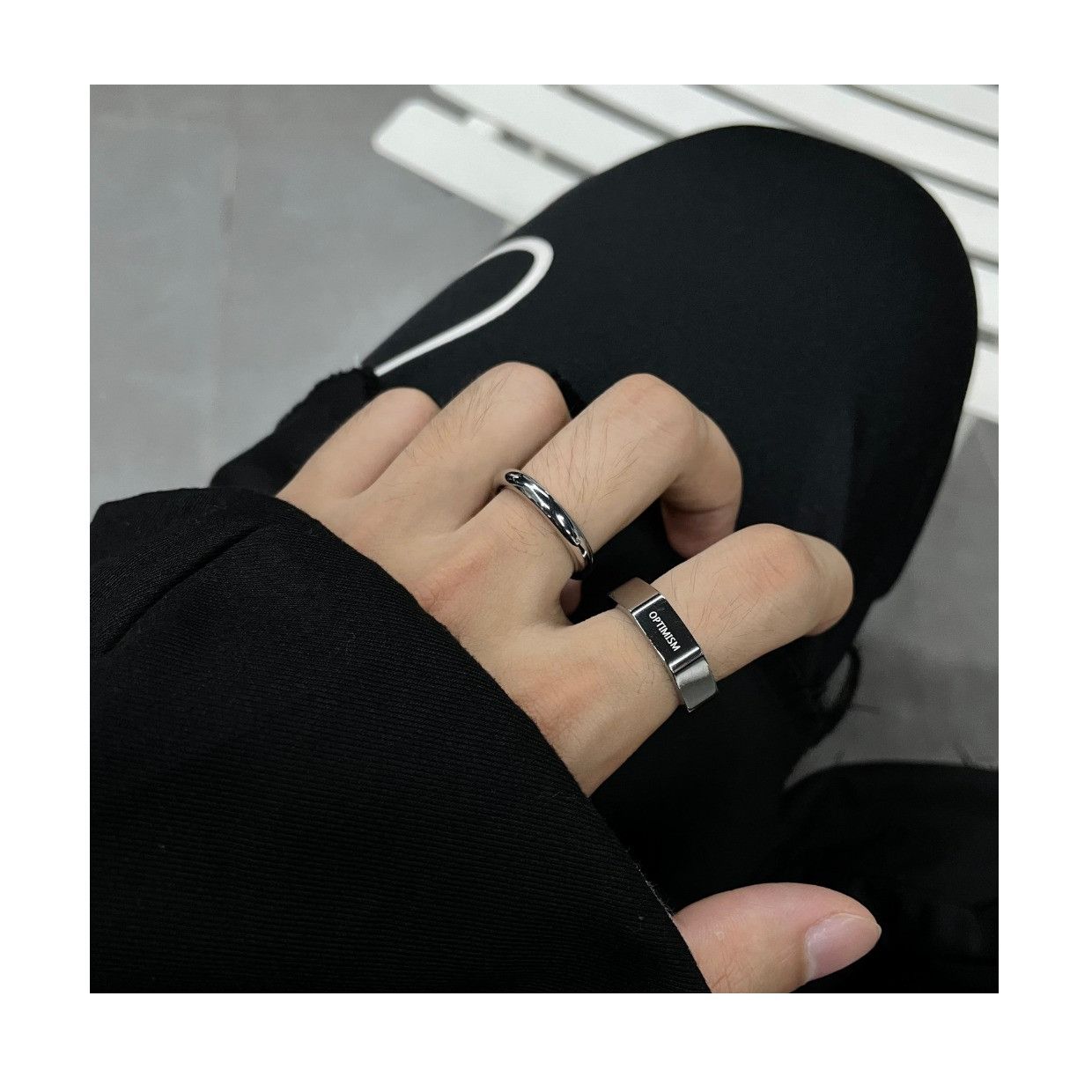Jewelry Vintage Jewelry Rings Open Size Chrome Ring (Size 7-13) Size ONE SIZE - 4 Thumbnail