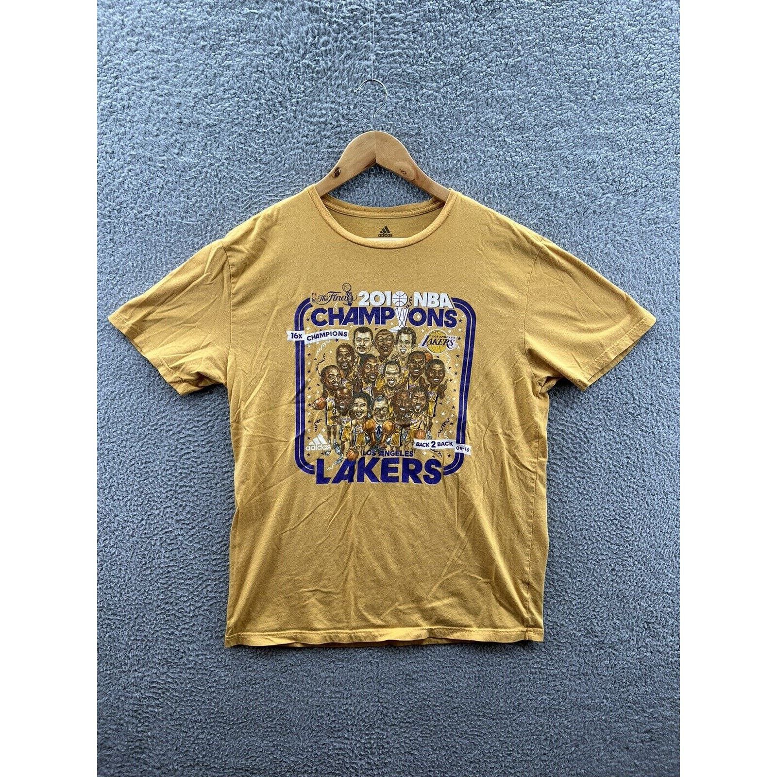 image of Adidas Los Angeles Lakers 2010 Kobe Nba Champions T-Shirt in Yellow, Men's (Size Large)