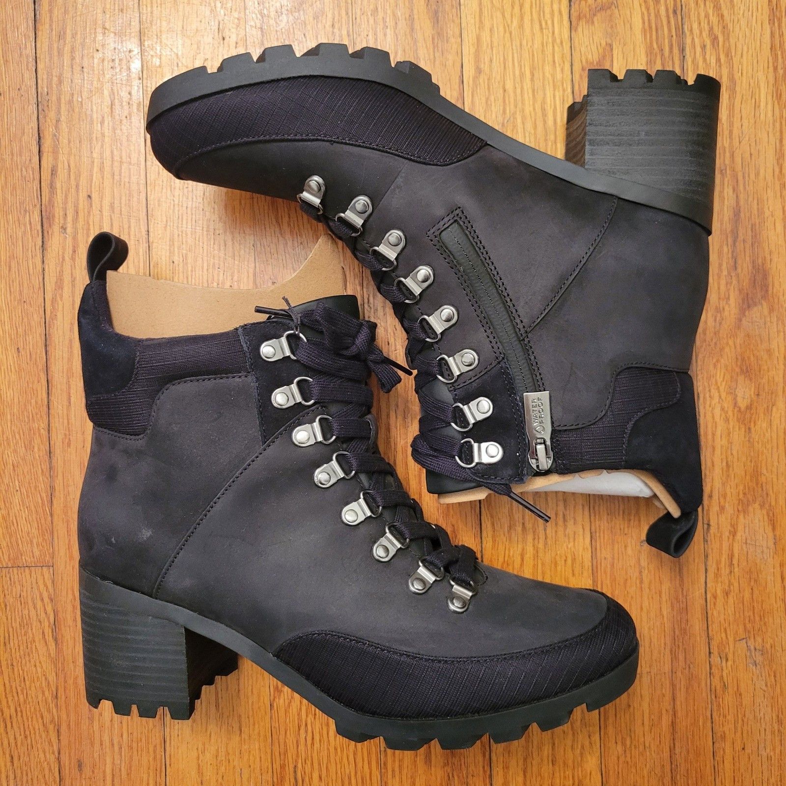 Vionic Vionic Spencer Waterproof Black Leather Ankle Boots 9 Combat Size US 9 / IT 39 - 11 Thumbnail