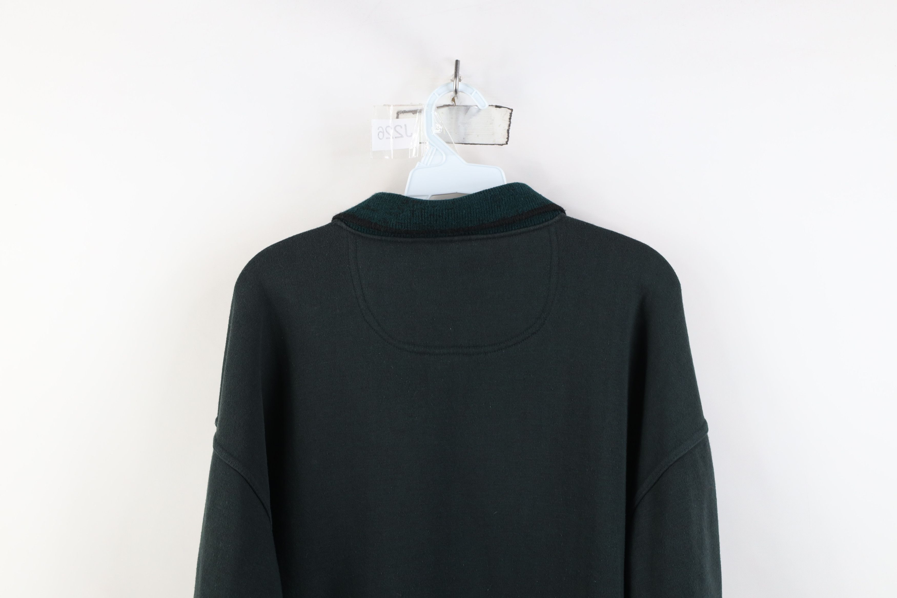 Vintage Vintage 90s Streetwear Collared Pullover Sweatshirt Green Size US XL / EU 56 / 4 - 13 Thumbnail