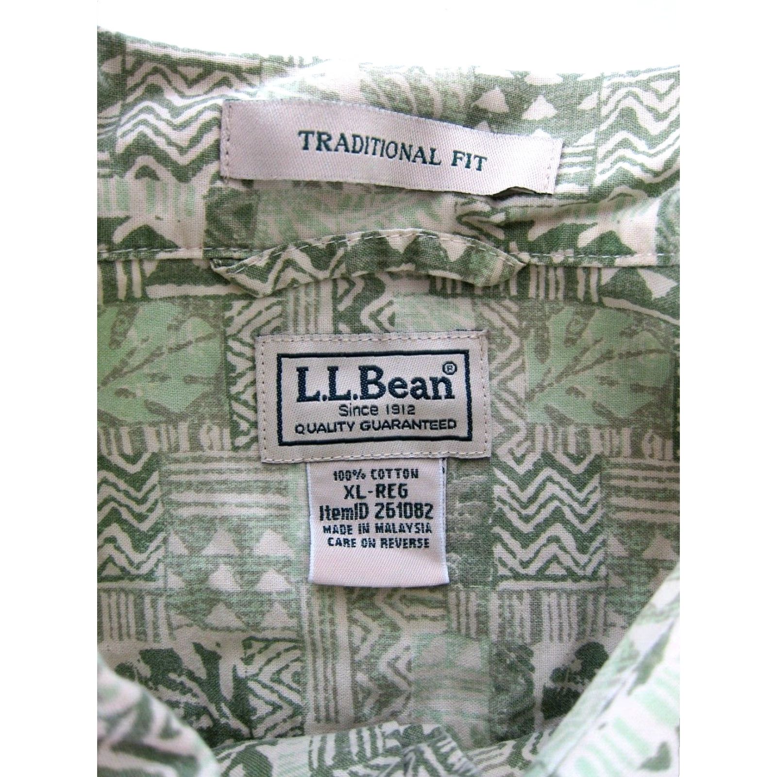 Vintage Vtg L.L. Bean Cotton Green Floral Hawaiian Short Sleeve Traditional Fit Shirt XL Size US XL / EU 56 / 4 - 3 Thumbnail