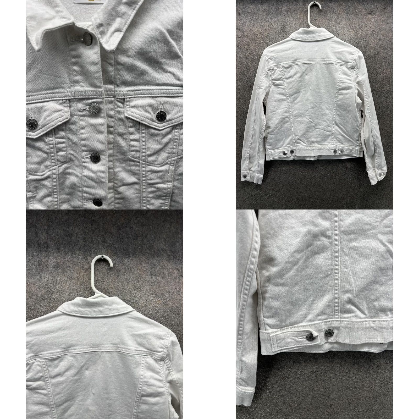 CO Signature by Levi Strauss & Co Jacket Womens Large White Denim Button Front Size L / US 10 / IT 46 - 8 Thumbnail