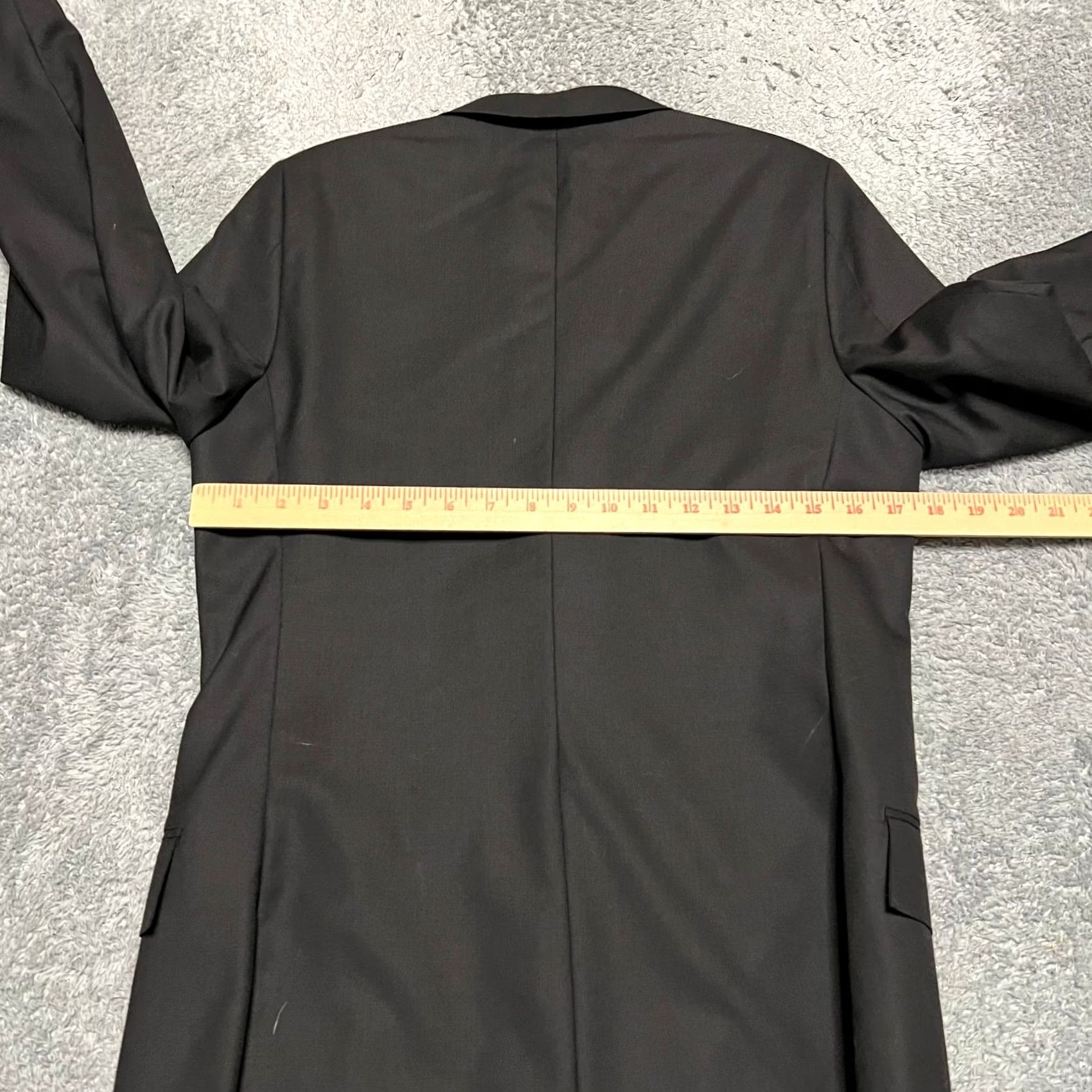 J.Crew J. Crew Blazer Mens 38R Black Wool Slim Coat Slim Suit Jacket Loro Piana altered 3 buttons on sleeves Size 38R - 4 Thumbnail