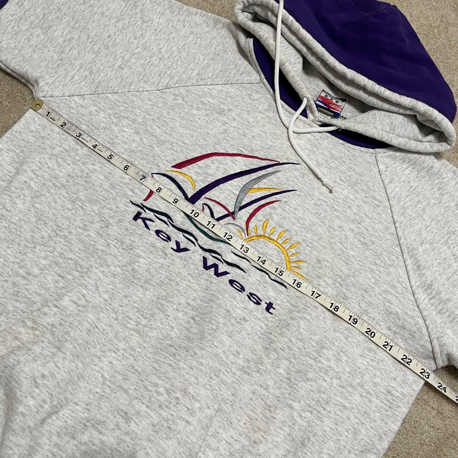 Other Vintage Key West Sailboat Gray Purple L/XL Hoodie Sweatshirt Size US L / EU 52-54 / 3 - 5 Thumbnail
