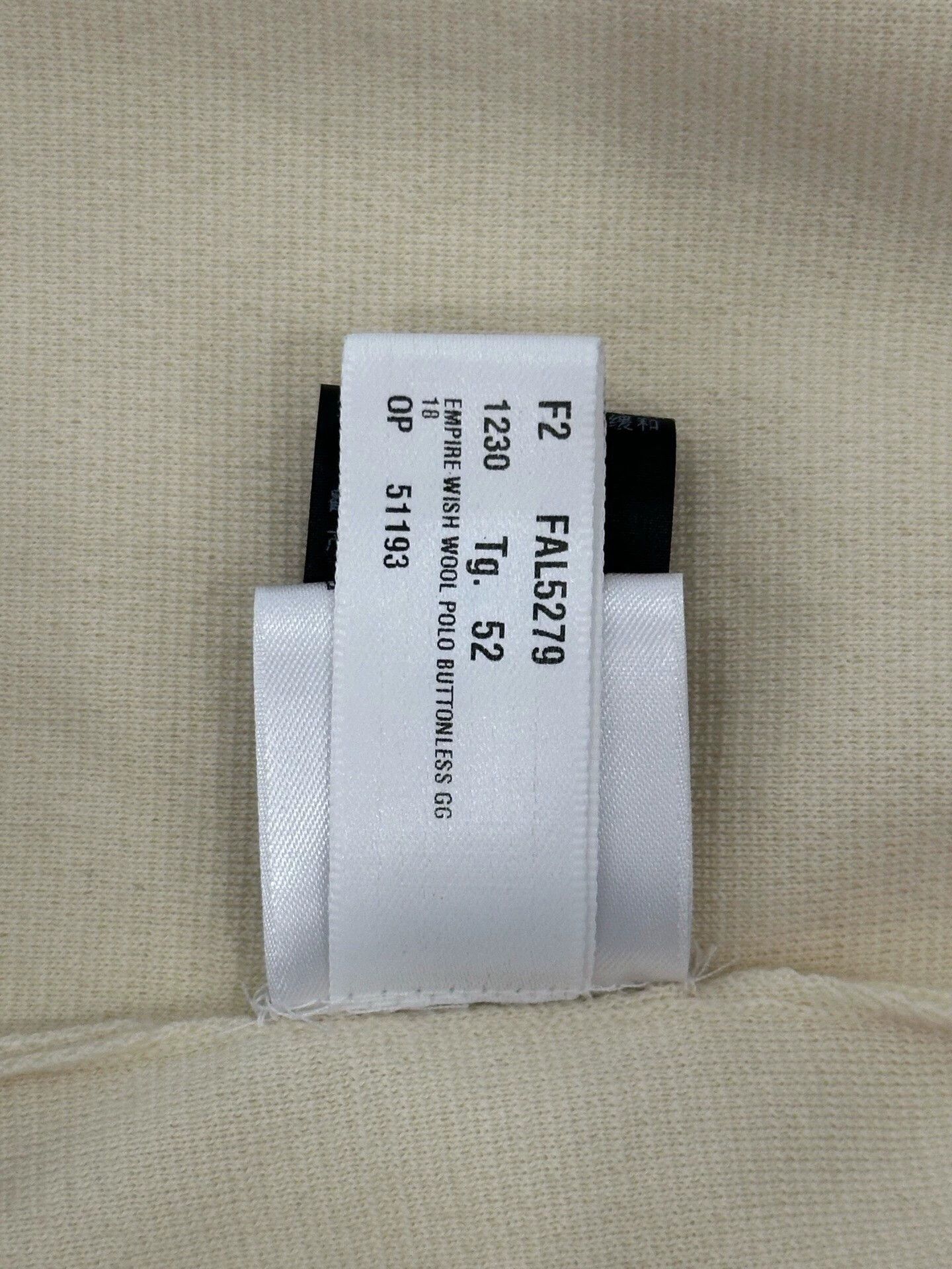 Loro Piana Loro Piana Men's Ivory Wool Polo-Neck Knit Sweater 52 Size US L / EU 52-54 / 3 - 7 Thumbnail