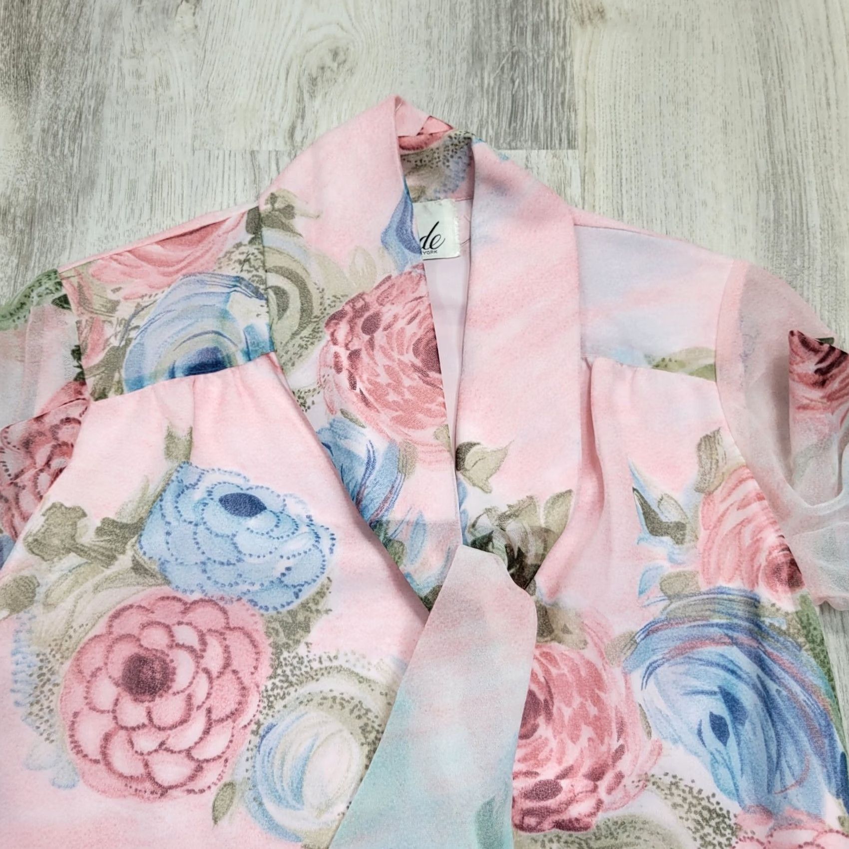 Vintage Vtg Parade Womens Shirt Size S Pastel Garden Roses Sheer Long Sleeve Blouse Pink Blue 8 Vintage Style Womens Size M / US 6-8 / IT 42-44 - 5 Thumbnail