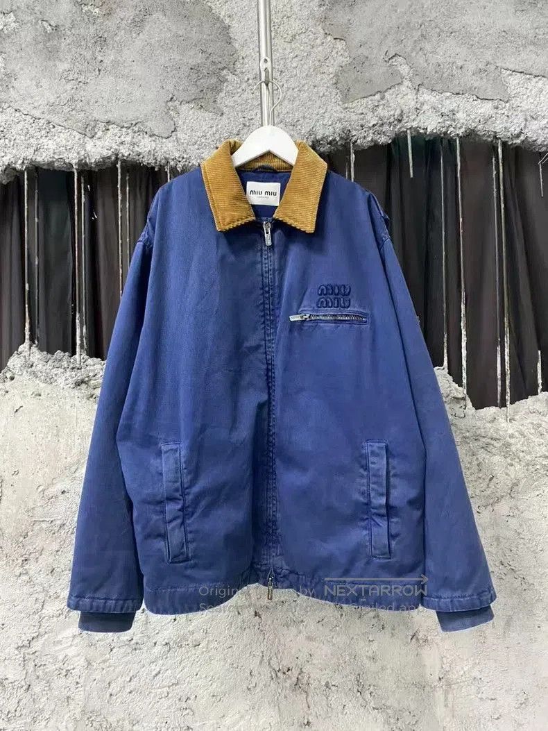 Prada Miu Miu Corduroy Collar Work Jacket. Size US L / EU 52-54 / 3 - 1 Thumbnail