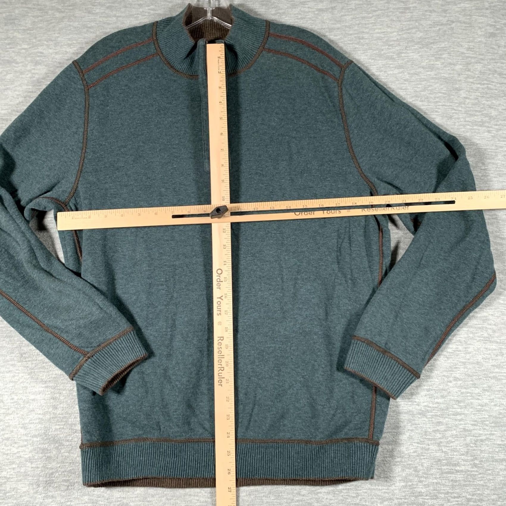 Tommy Bahama Tommy Bahama Sweater Mens Large Brown Reversible 1/4 Zip Mock Neck Pullover Size US L / EU 52-54 / 3 - 7 Thumbnail