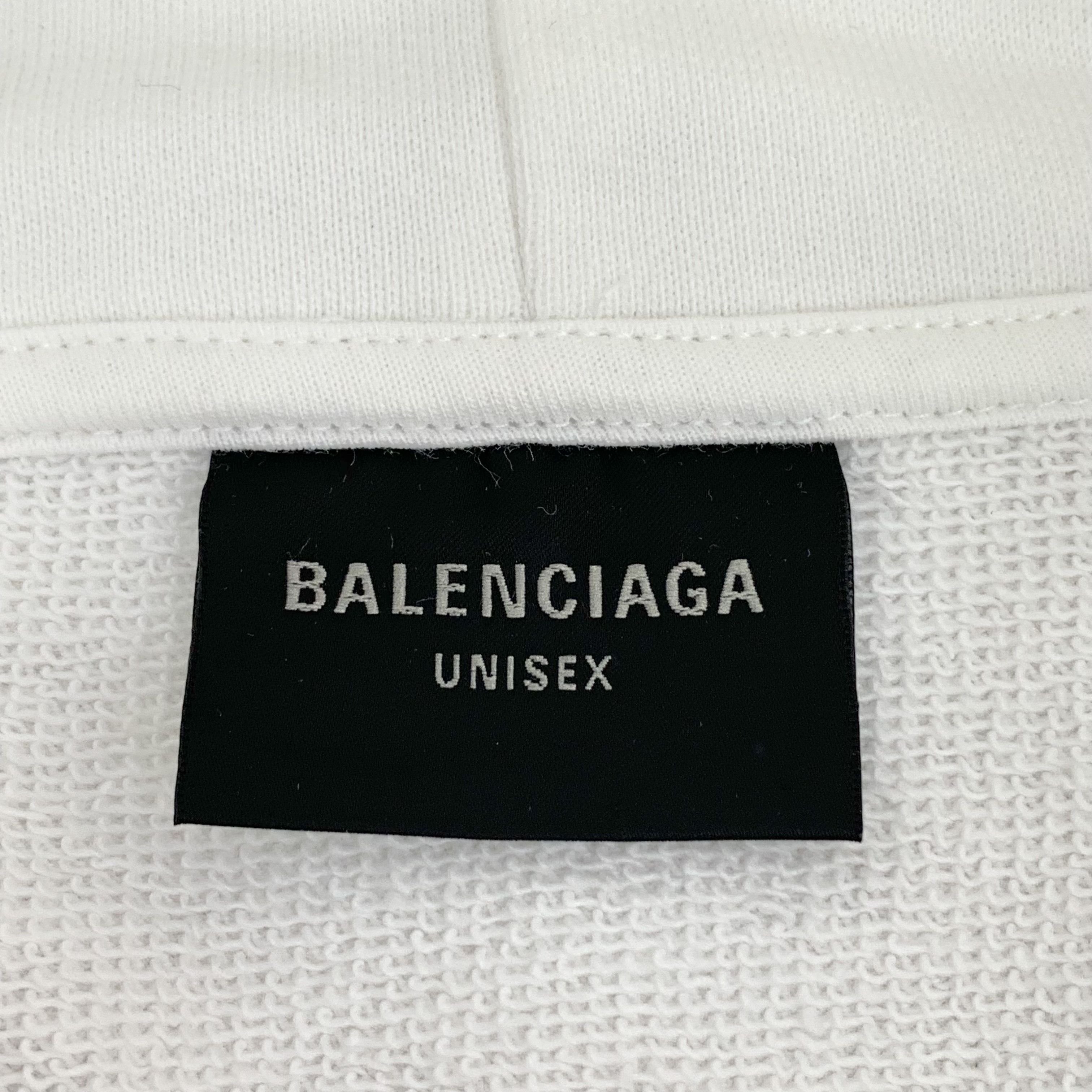 Balenciaga Balenciaga Logo Hoodie White (1) Size US S / EU 44-46 / 1 - 5 Thumbnail